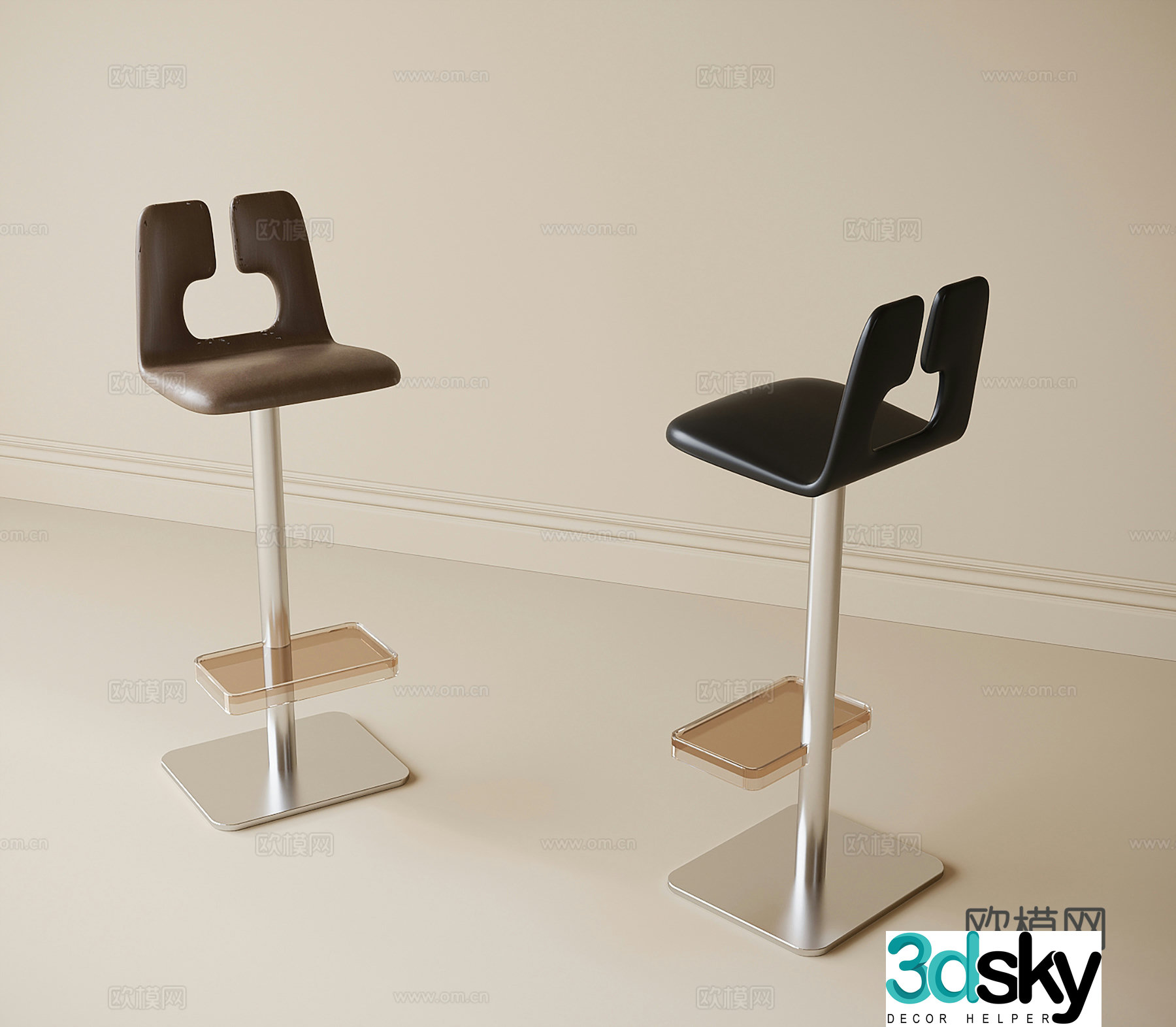 Modern bar chair 3d model