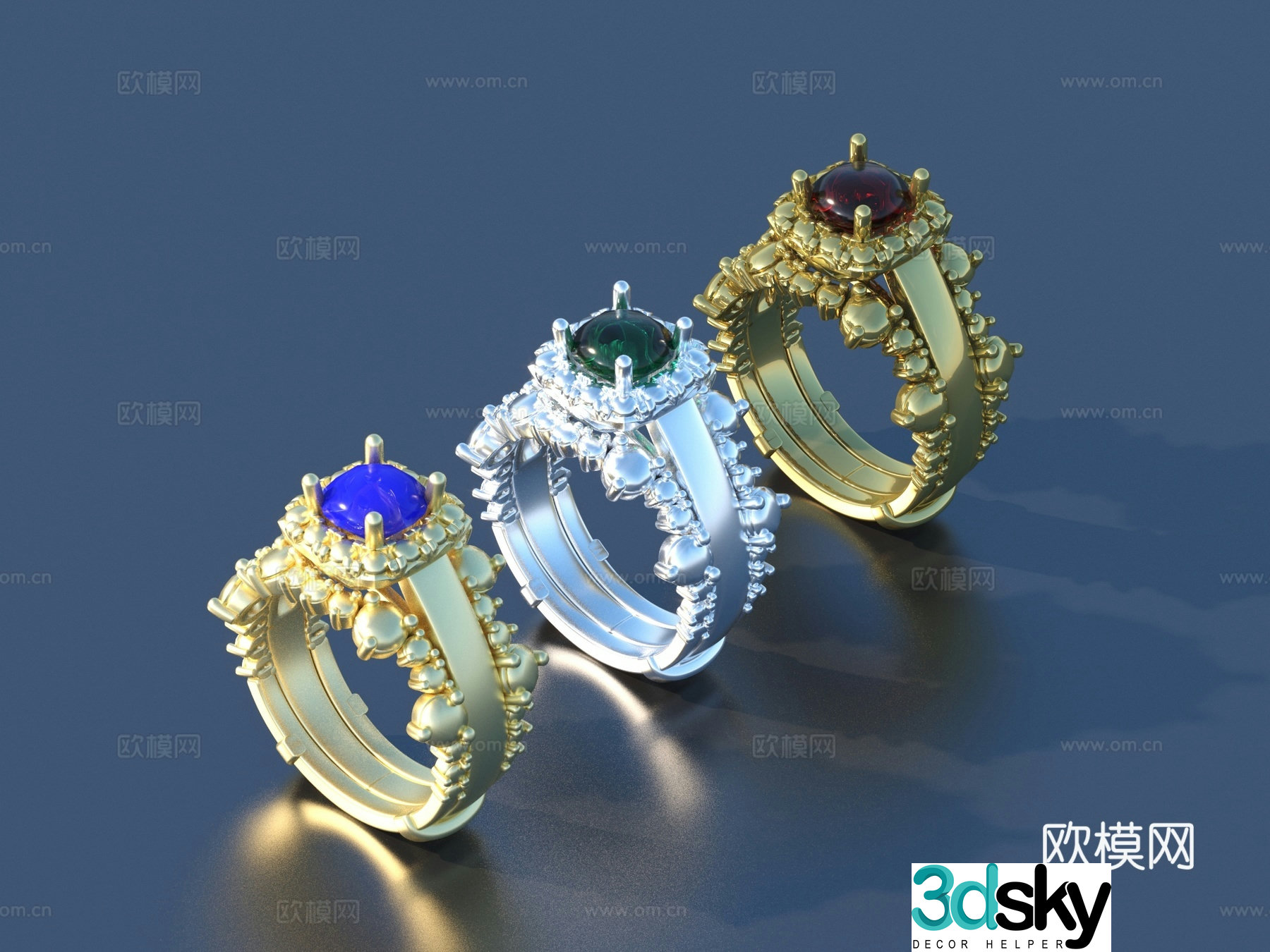 Ring Diamond Ring Gem Ring Gold Ring Silver Ring Jewelry 3D Model