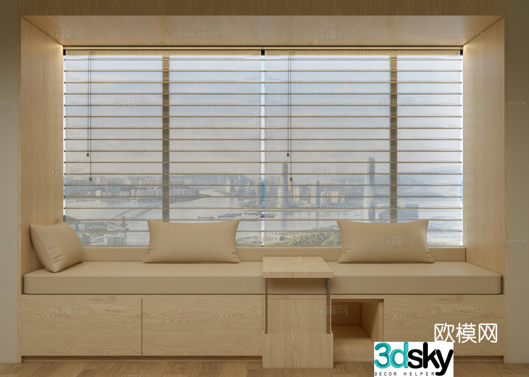 Modern booth sofa windowsill booth sofa windowsill design 3D model