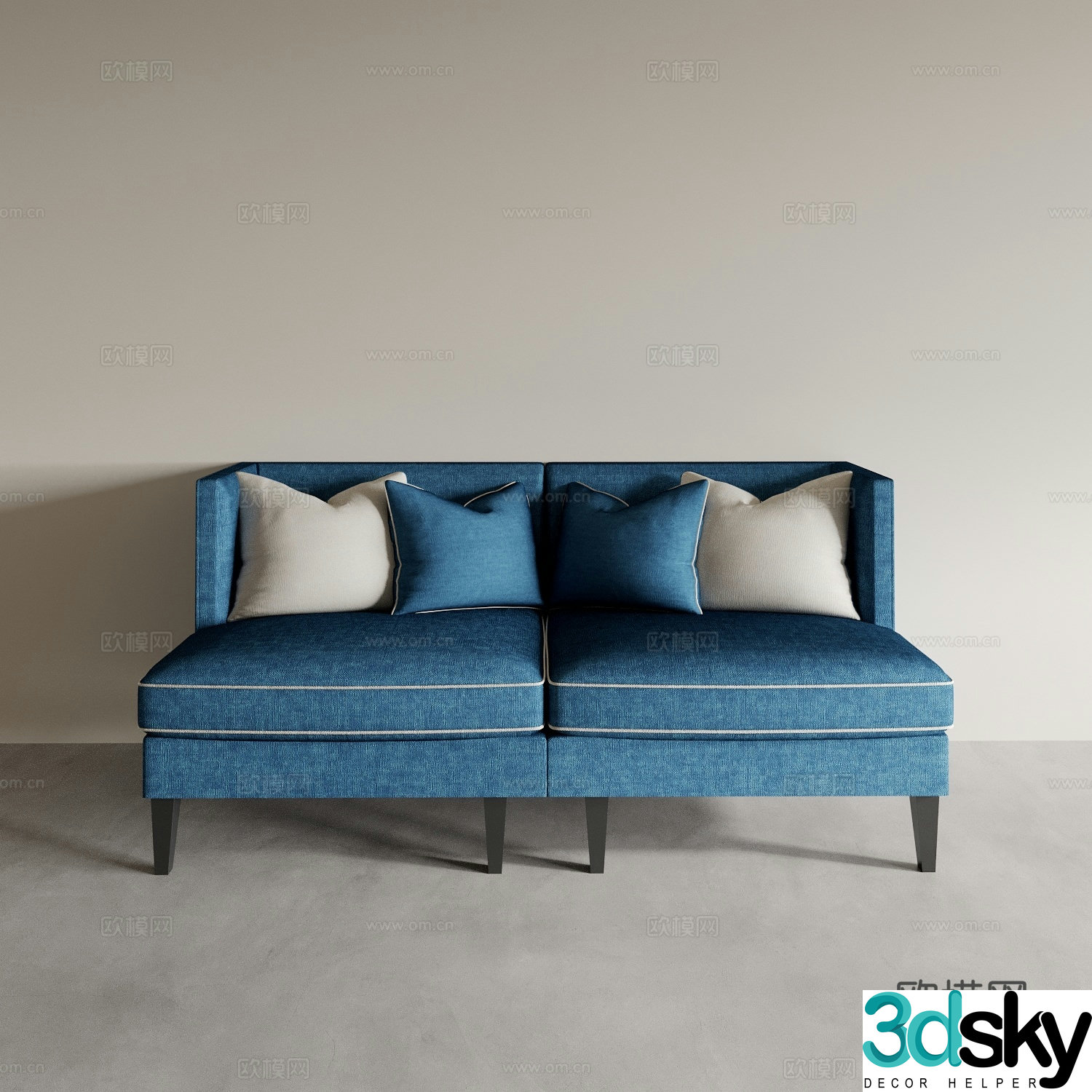 Living room sofa three-person sofa casual sofa multi-person sofa double sofa modern sofa 3D model