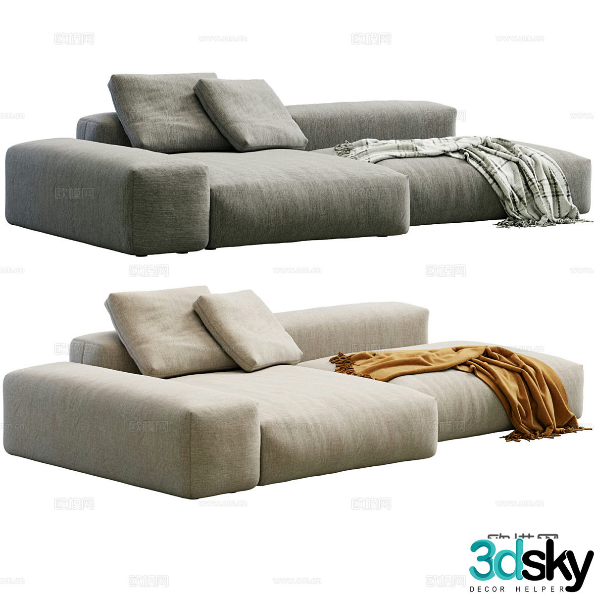 Sofa combination fabric sofa L-shaped sofa casual sofa right-angle sofa small sofa guest 3D model
