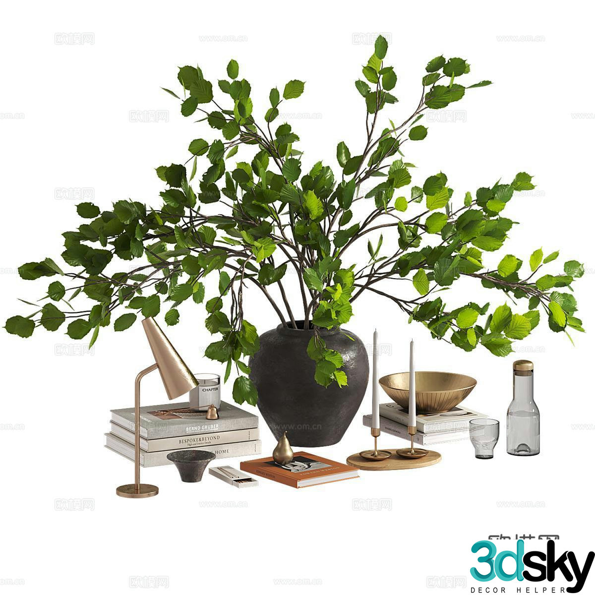 Modern ornament ornament combination desktop ornament wasabi ornament book ornament decoration 3d model