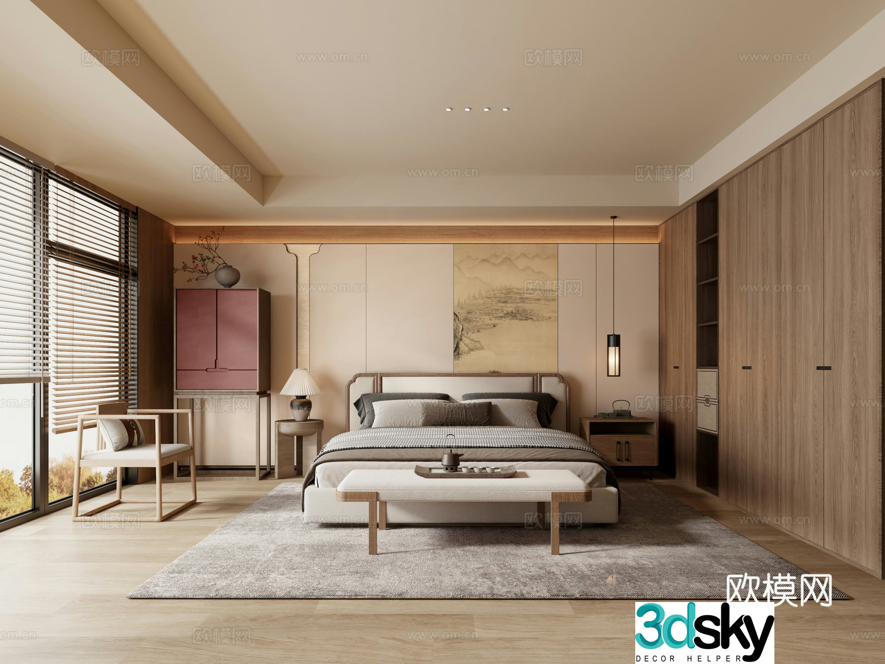Song style master bedroom 3d model