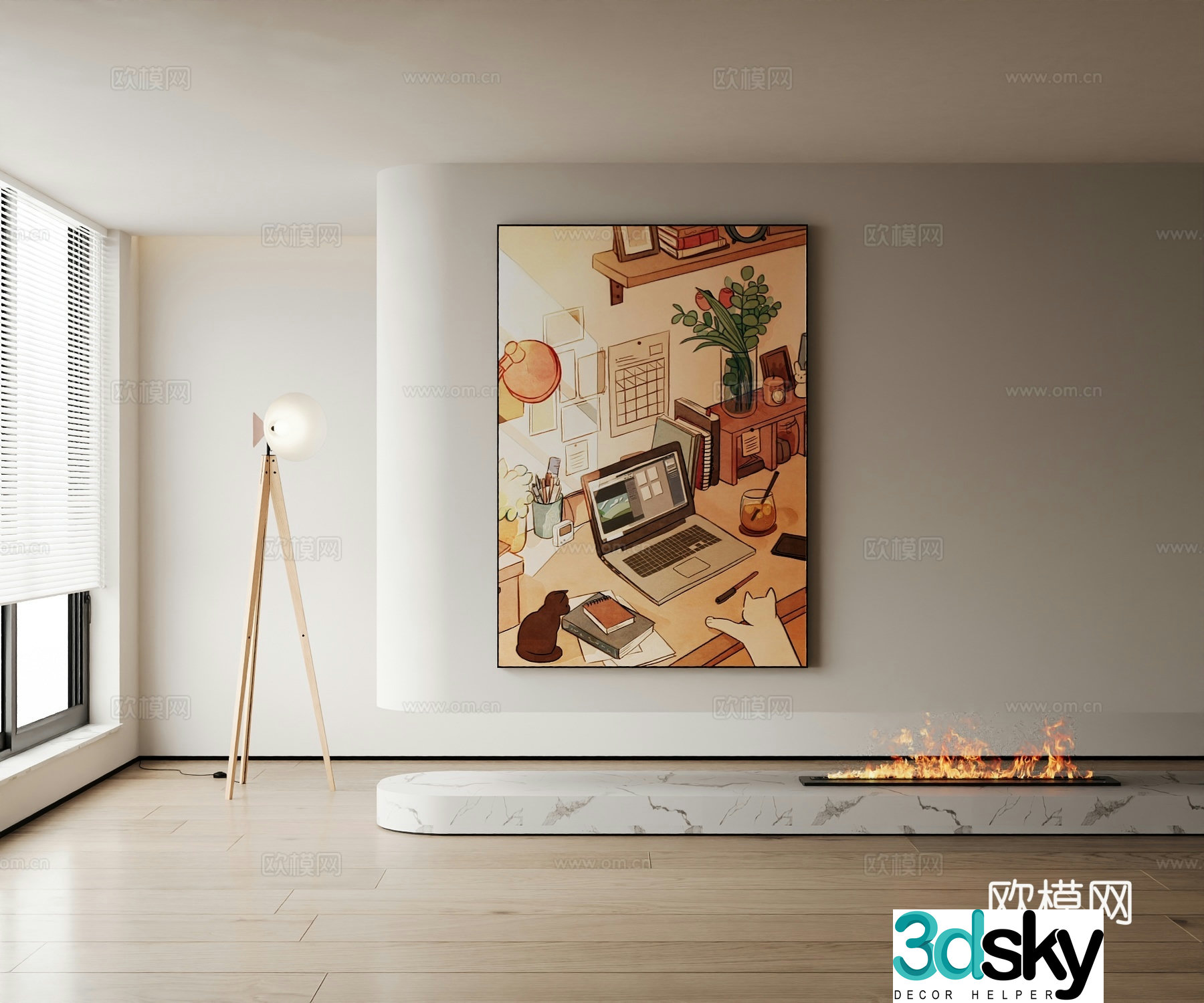 Modern decorative painting 3d model