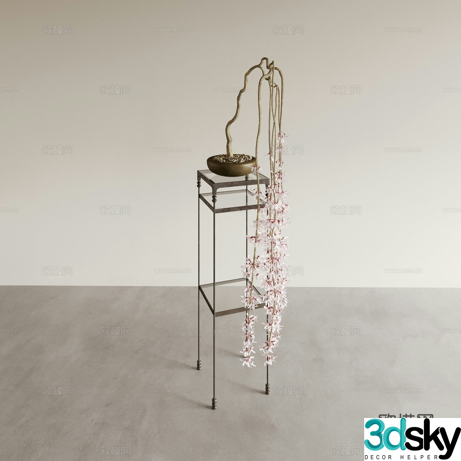 Flower stand Flower side table Bonsai pot plant 3D model