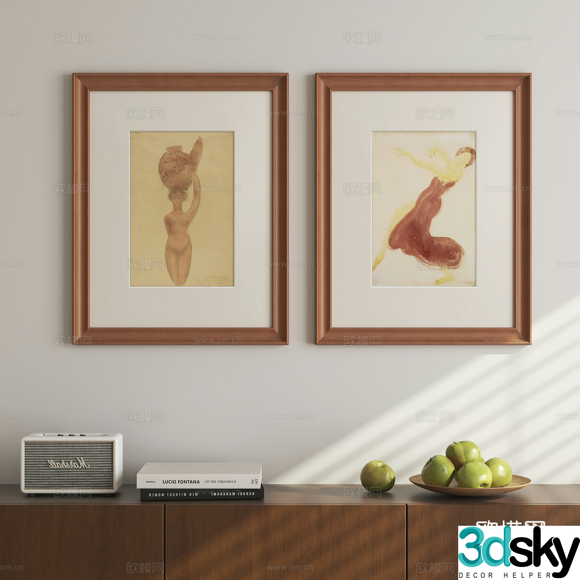 French medieval hanging painting 3D model