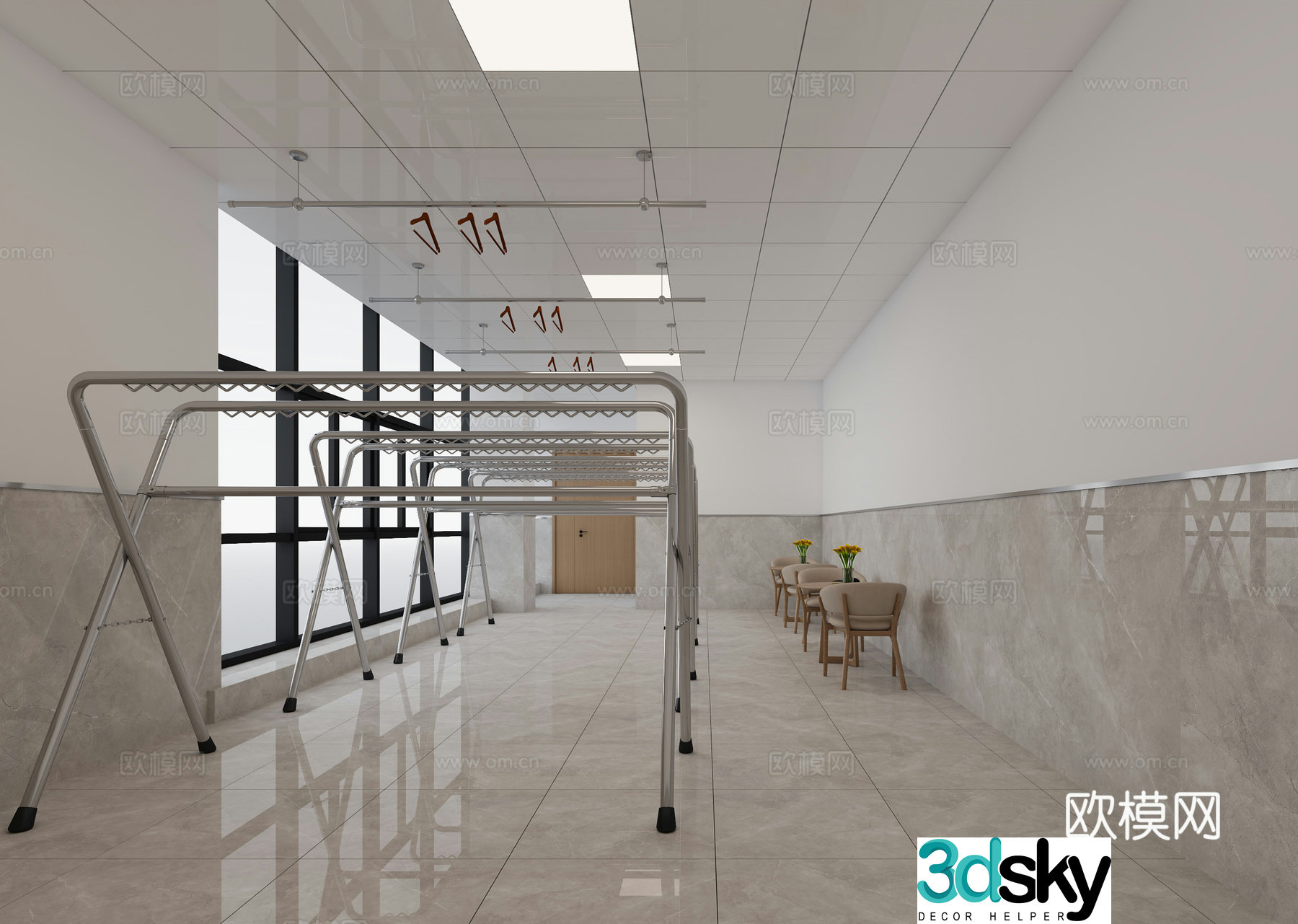 Workwear laundry and clothes drying room 3D model