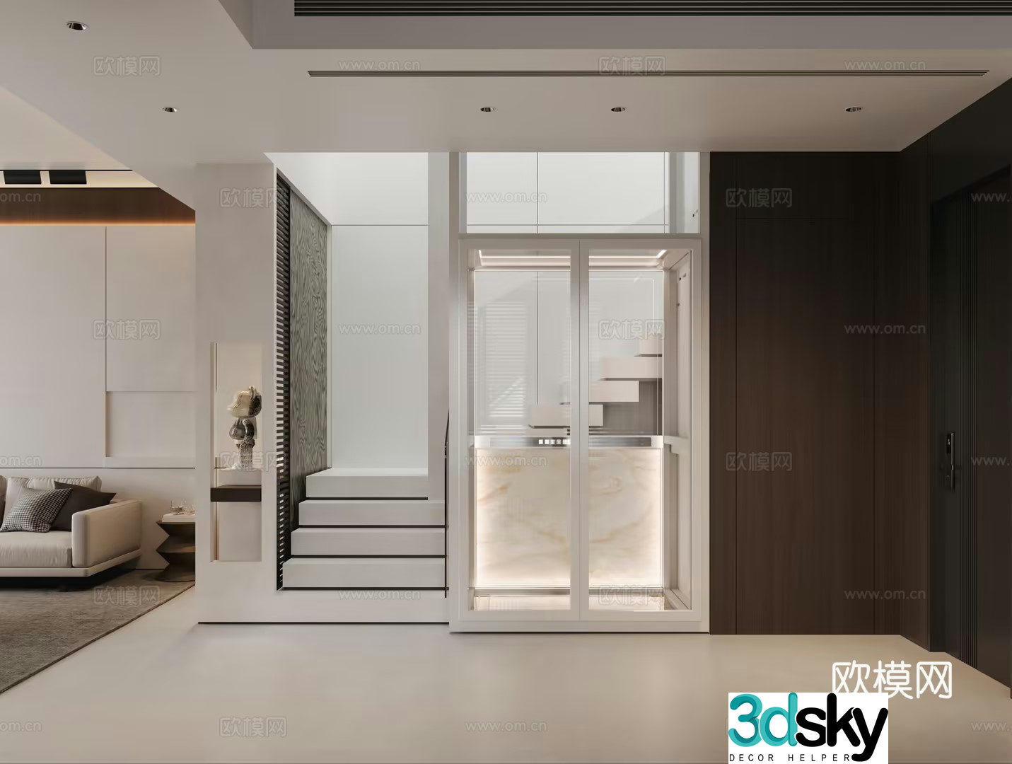Modern minimalist elevator 3D model