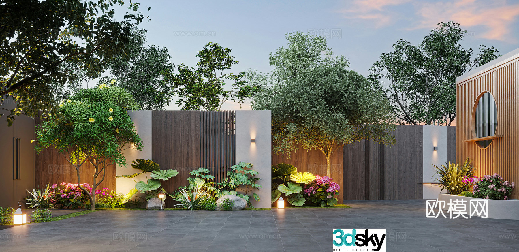 Modern garden landscape 3d model