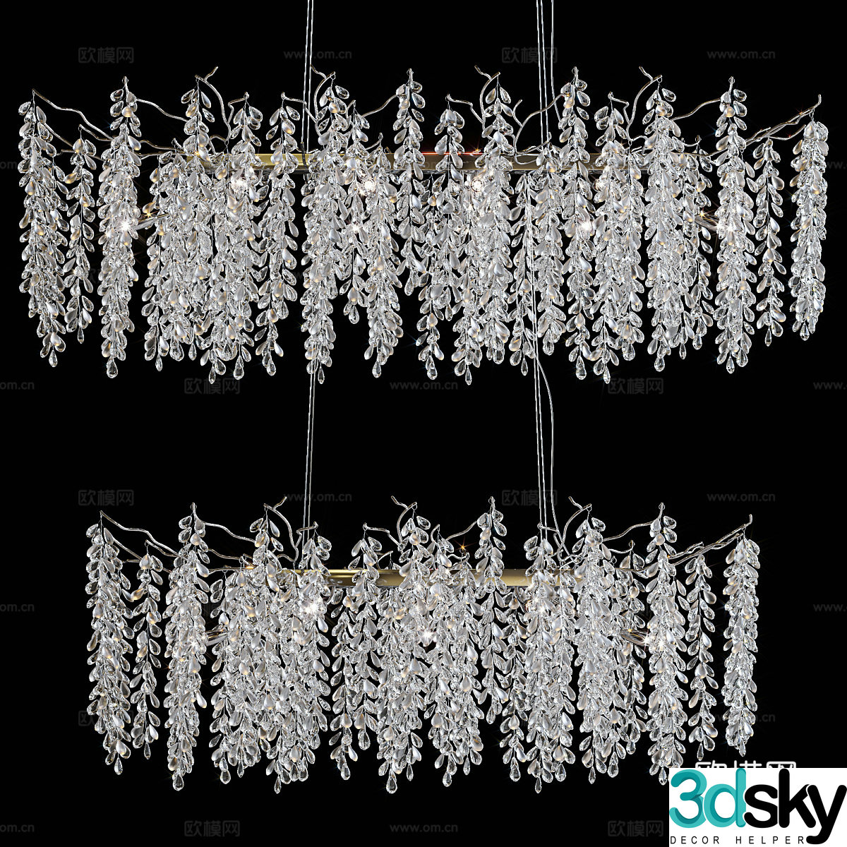 Luxury Crystal LED Chandelier 23d Model