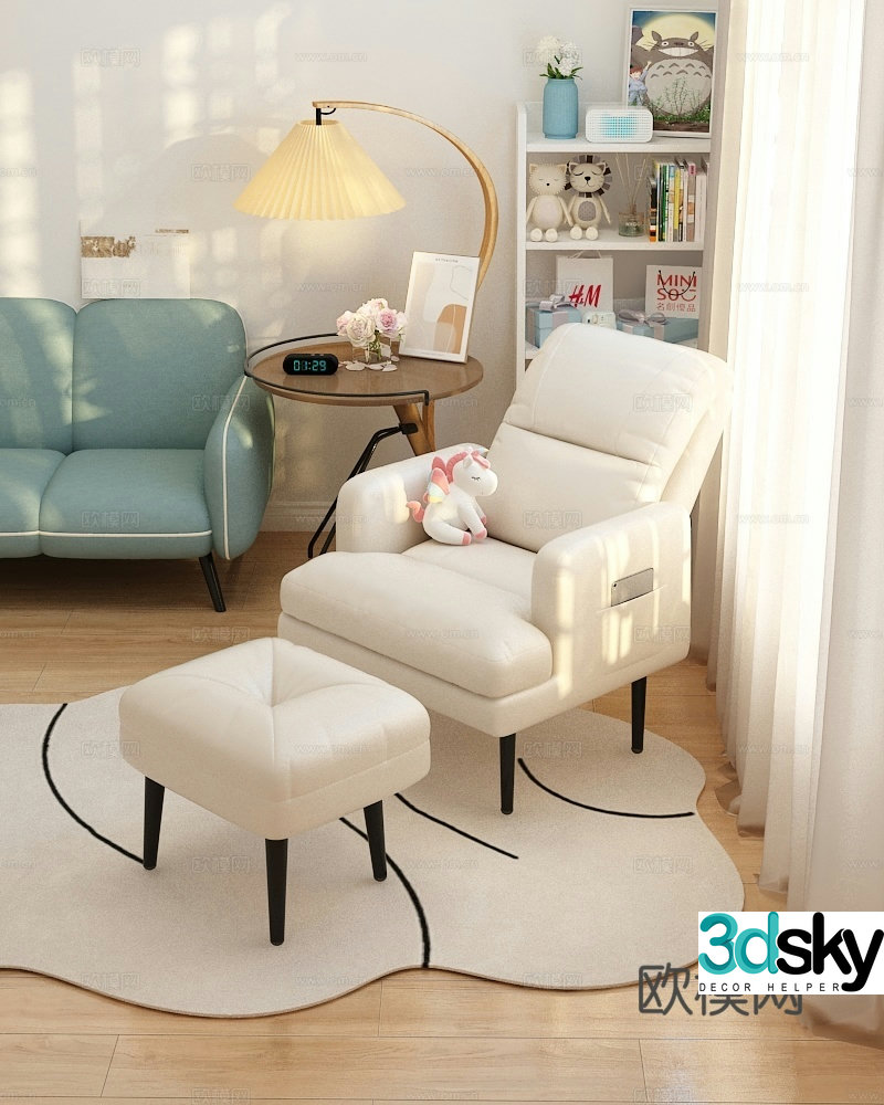 Modern sofa chair lounge chair leisure chair 3d model