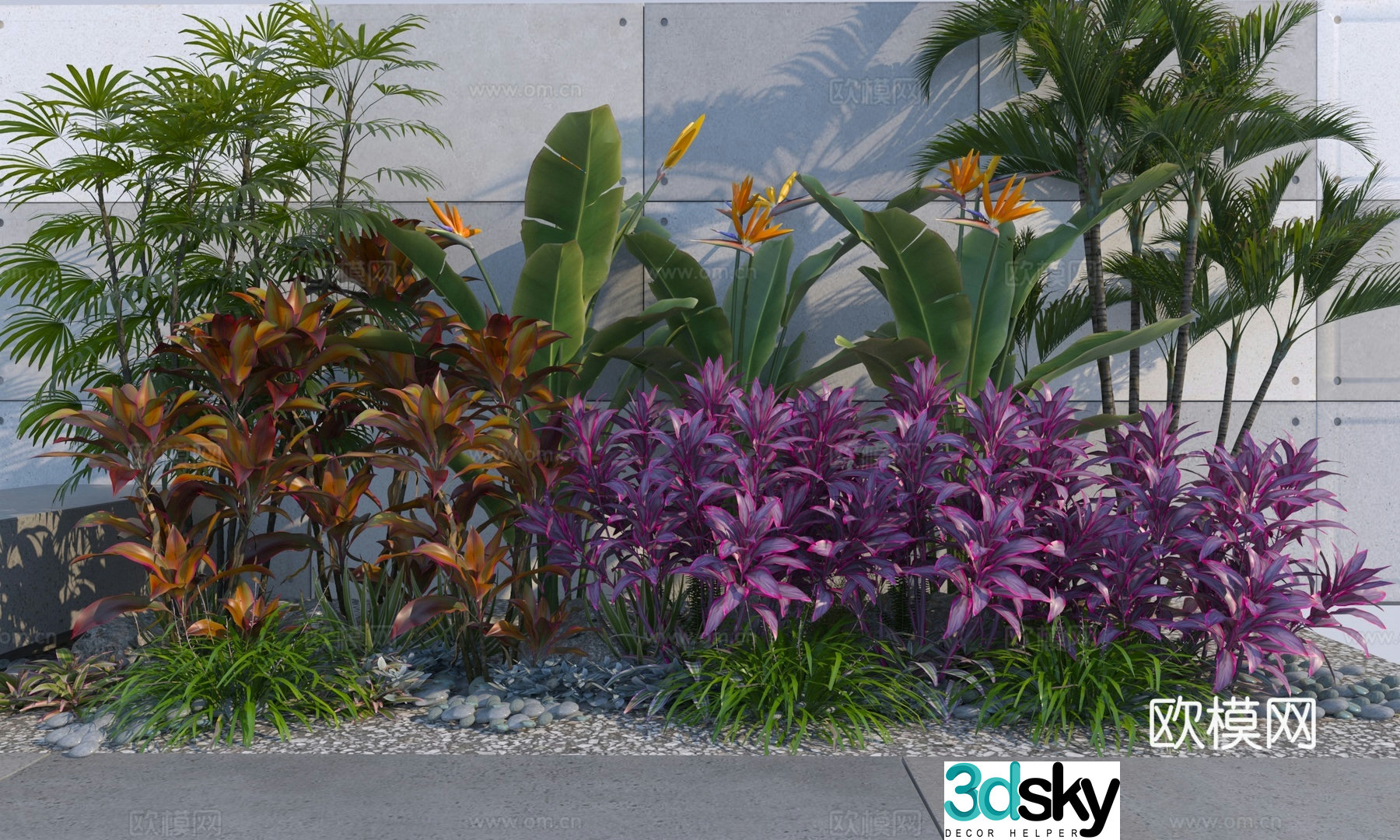 Modern plant combination 3D model