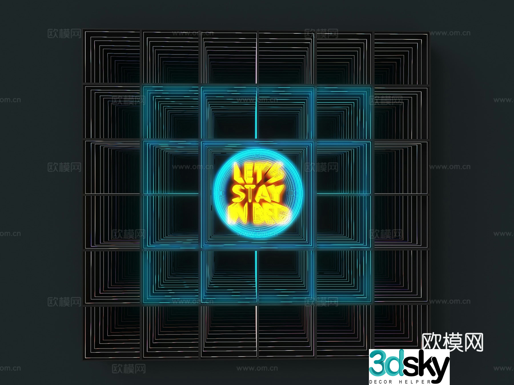 Modern Abyss Mirror Internet celebrity Abyss Mirror Modern Mirror Decorative Abyss Mirror Tunnel Mirror 3D Model