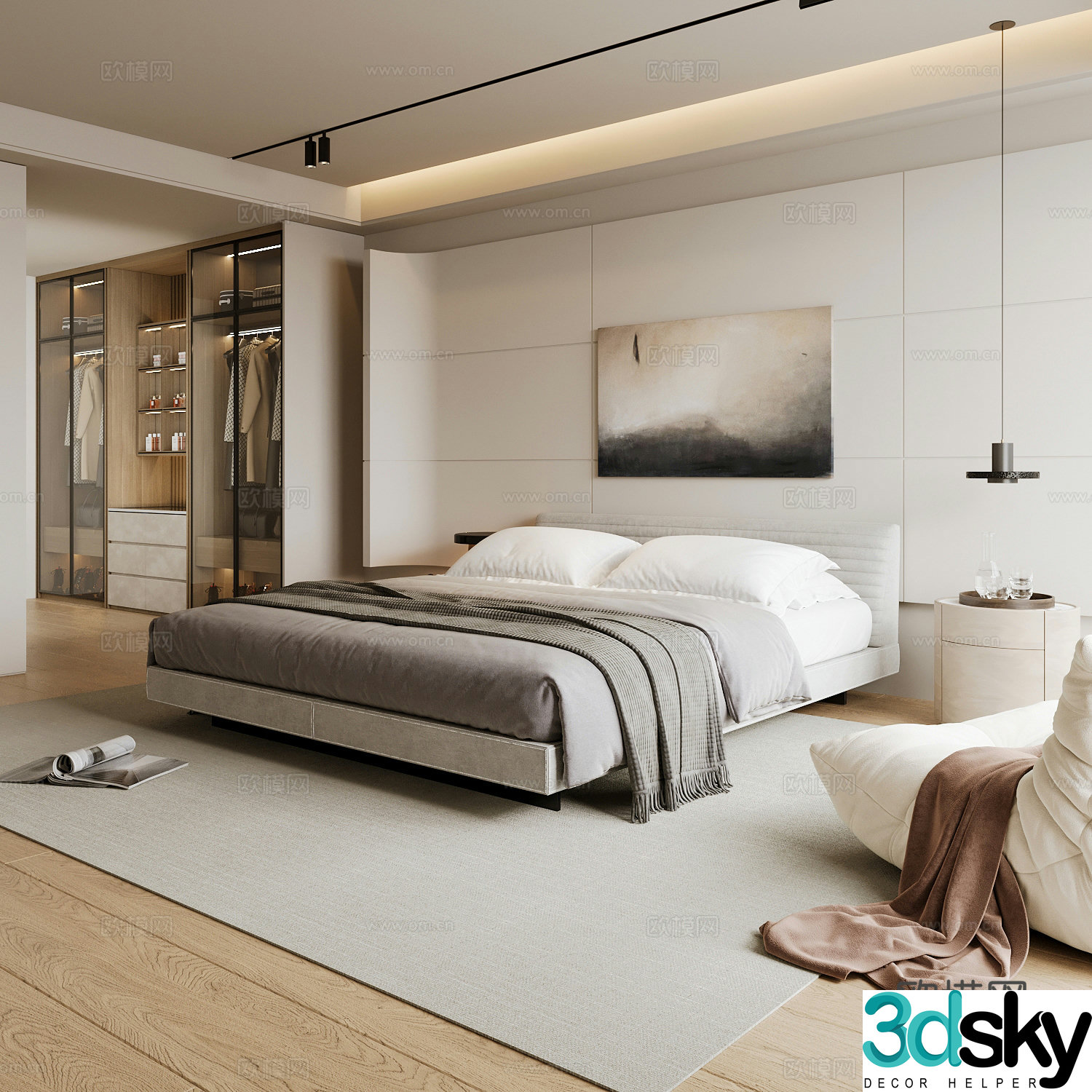 Modern home bedroom Modern bedroom Italian bedroom Simple bedroom Italian bed 3d model