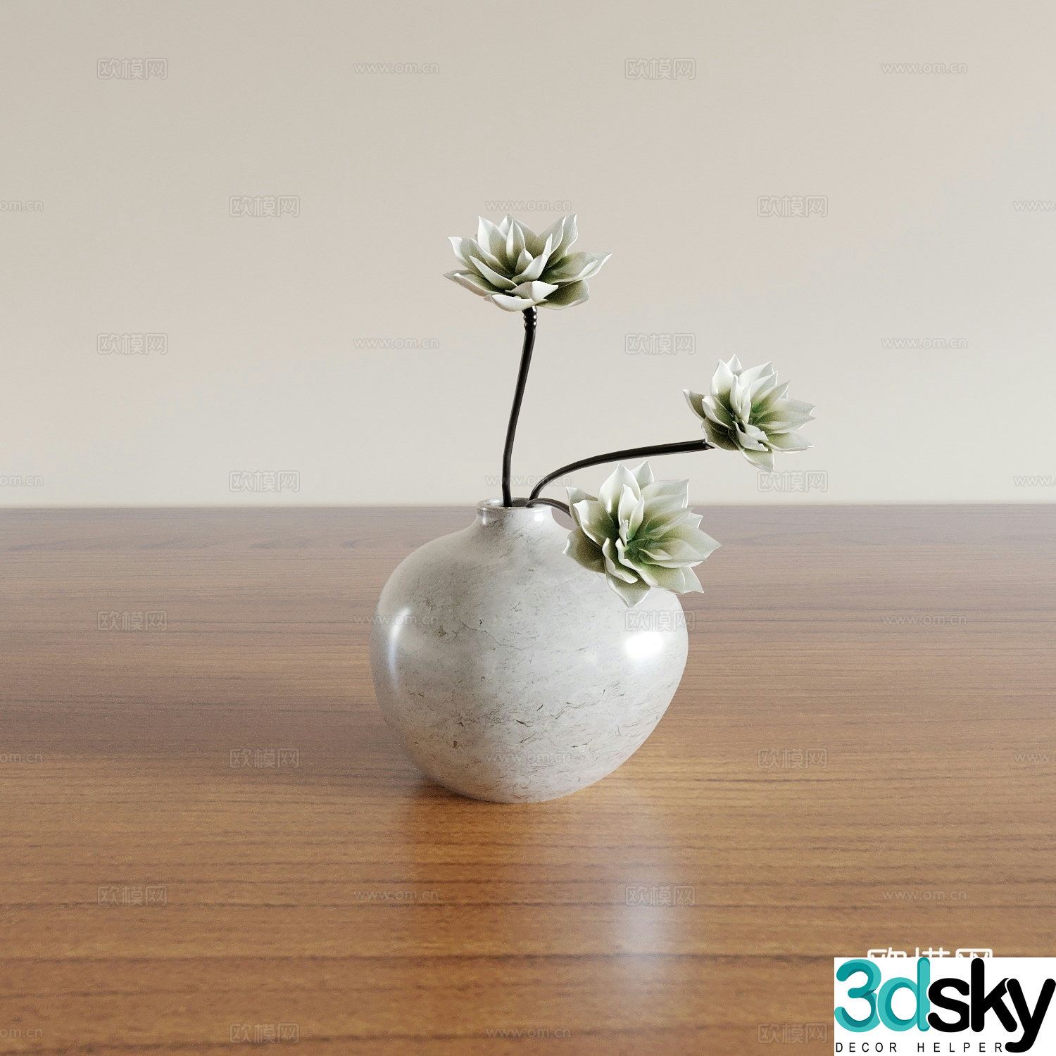 Vase Flower Art Flower Arrangement Green Plant Bonsai Pot Plant Indoor Green Plant Plant Ornament 3D Model