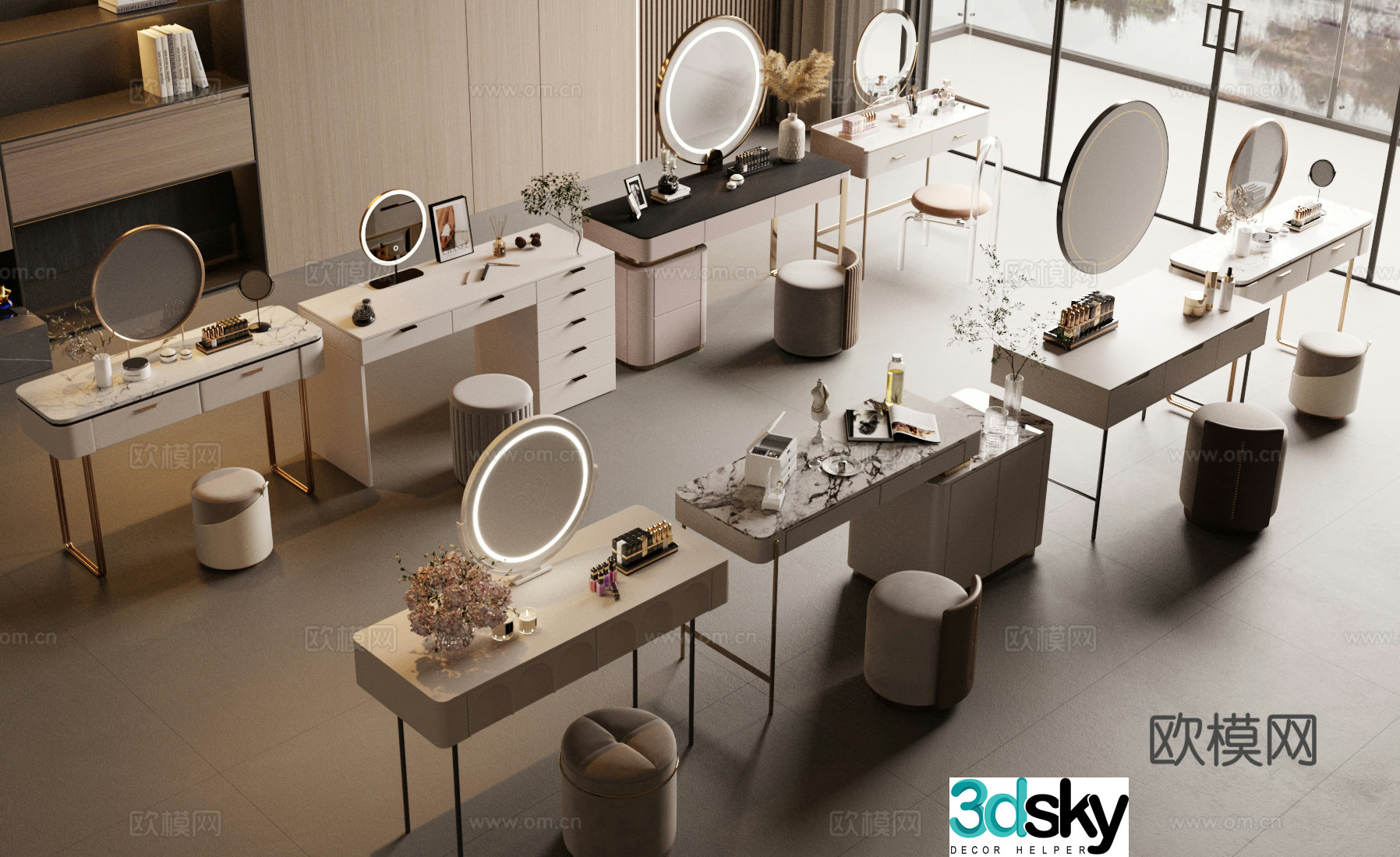 Modern dressing table Cosmetic 3d model