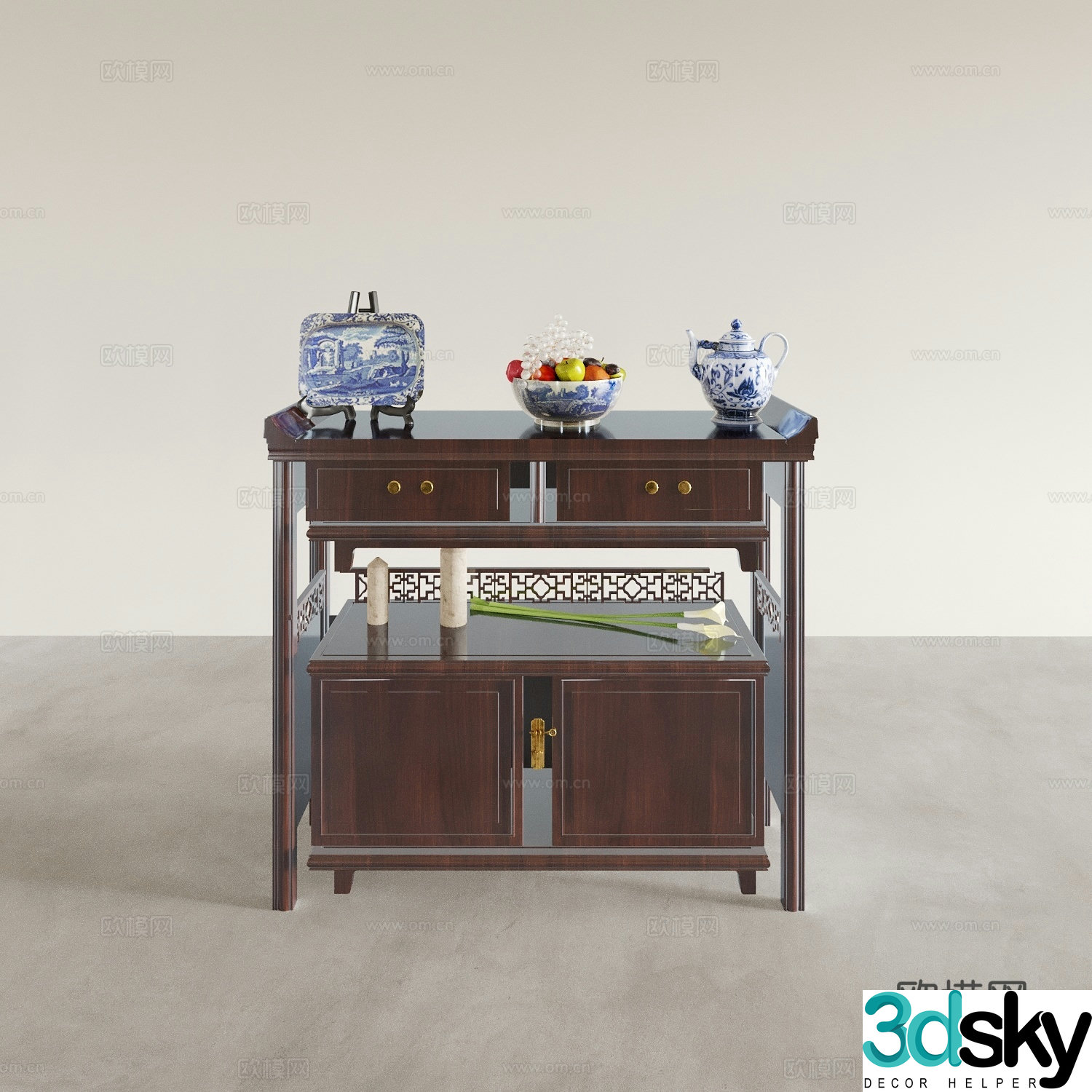 End view cabinet End view desk chest cabinet low cabinet entrance cabinet shoe cabinet 3d model