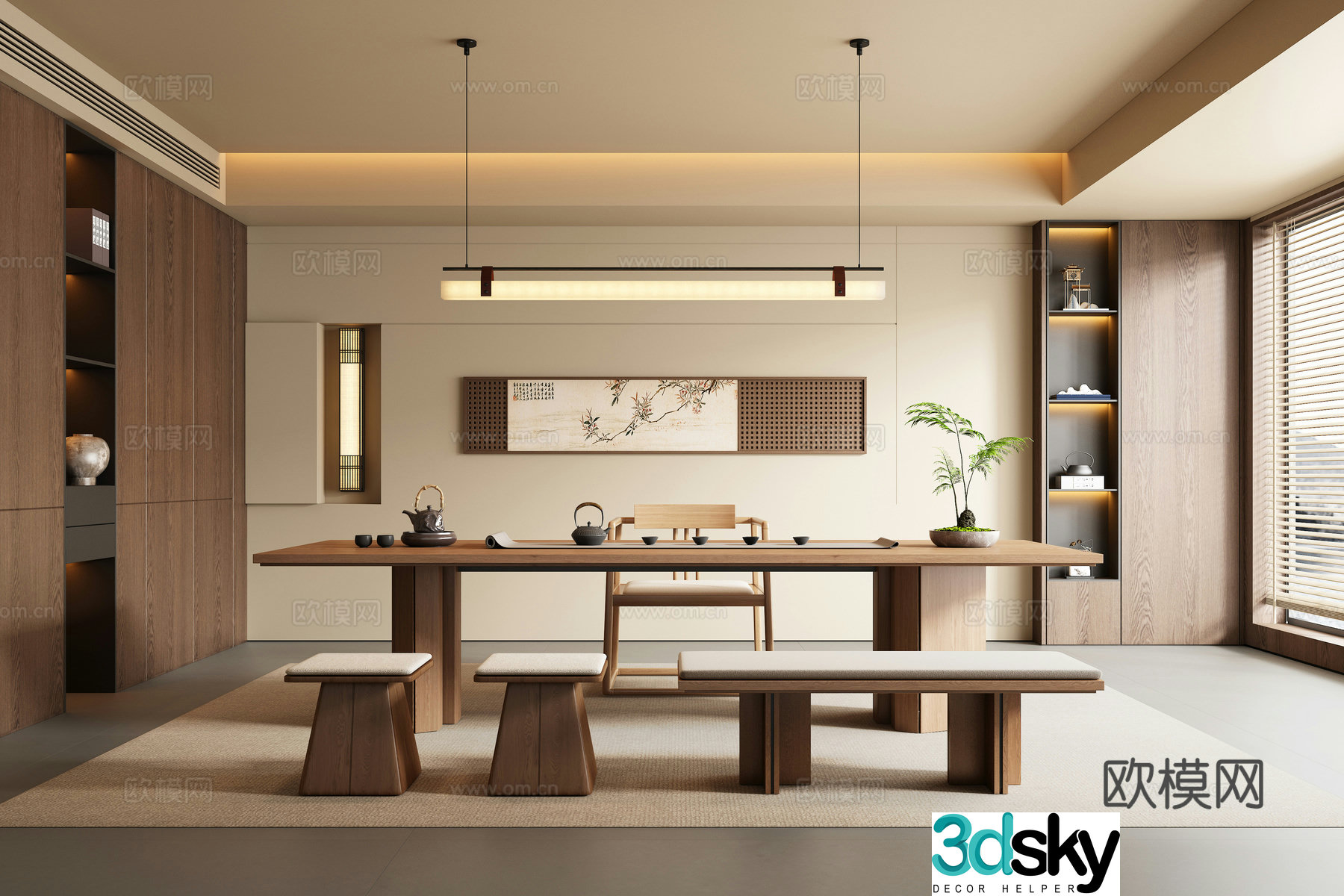 New Chinese style Chinese tea room 3D model