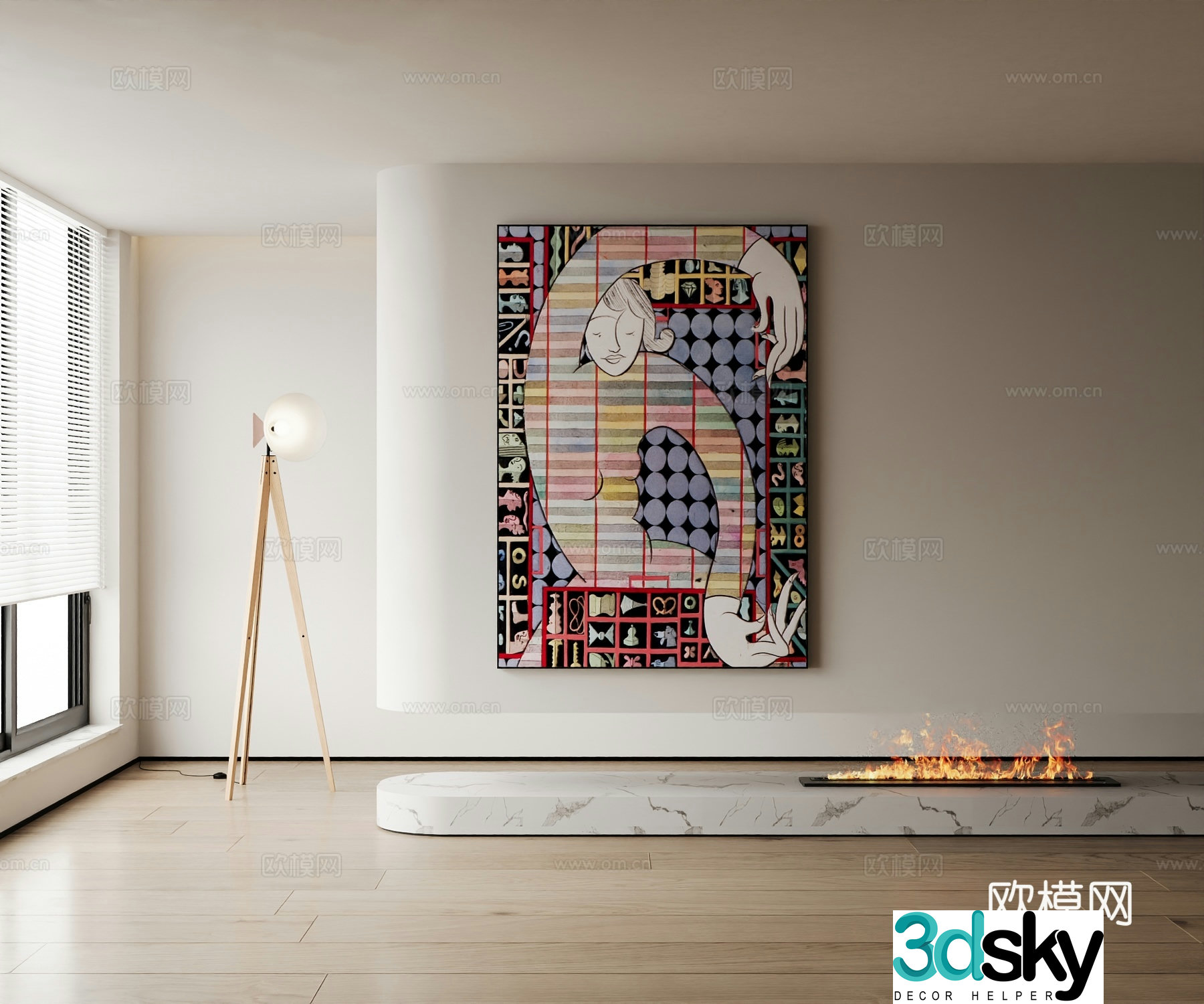 Modern decorative painting 3d model