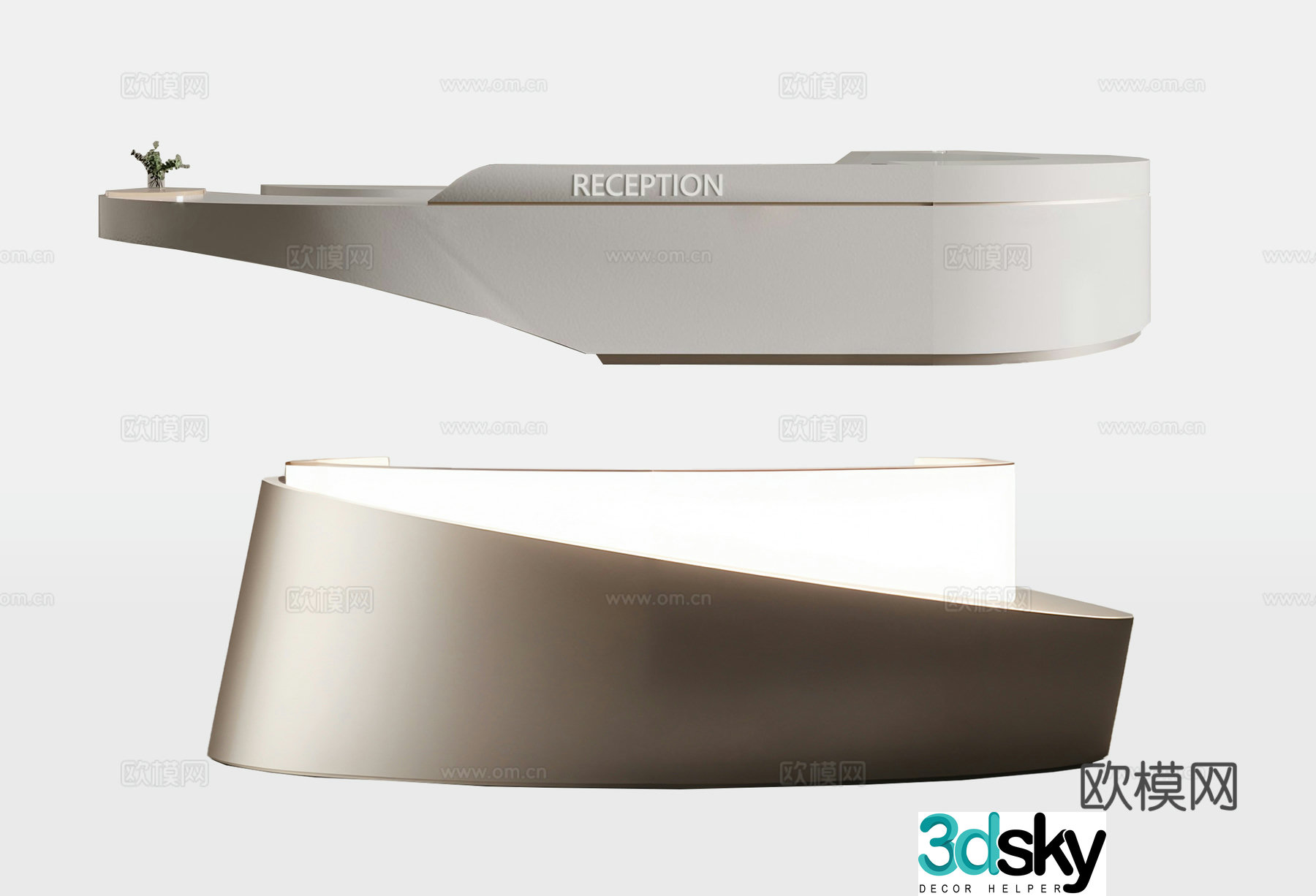 Modern company reception desk 3D model