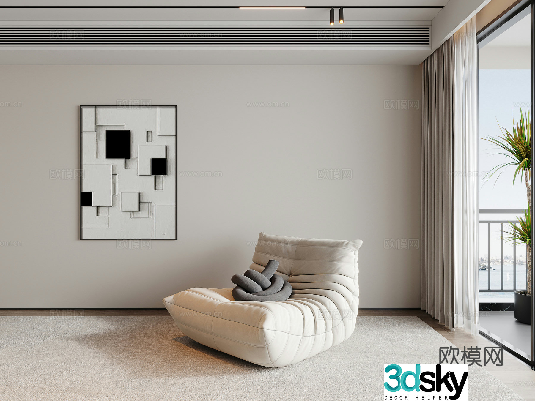 Modern lazy sofa 3d model