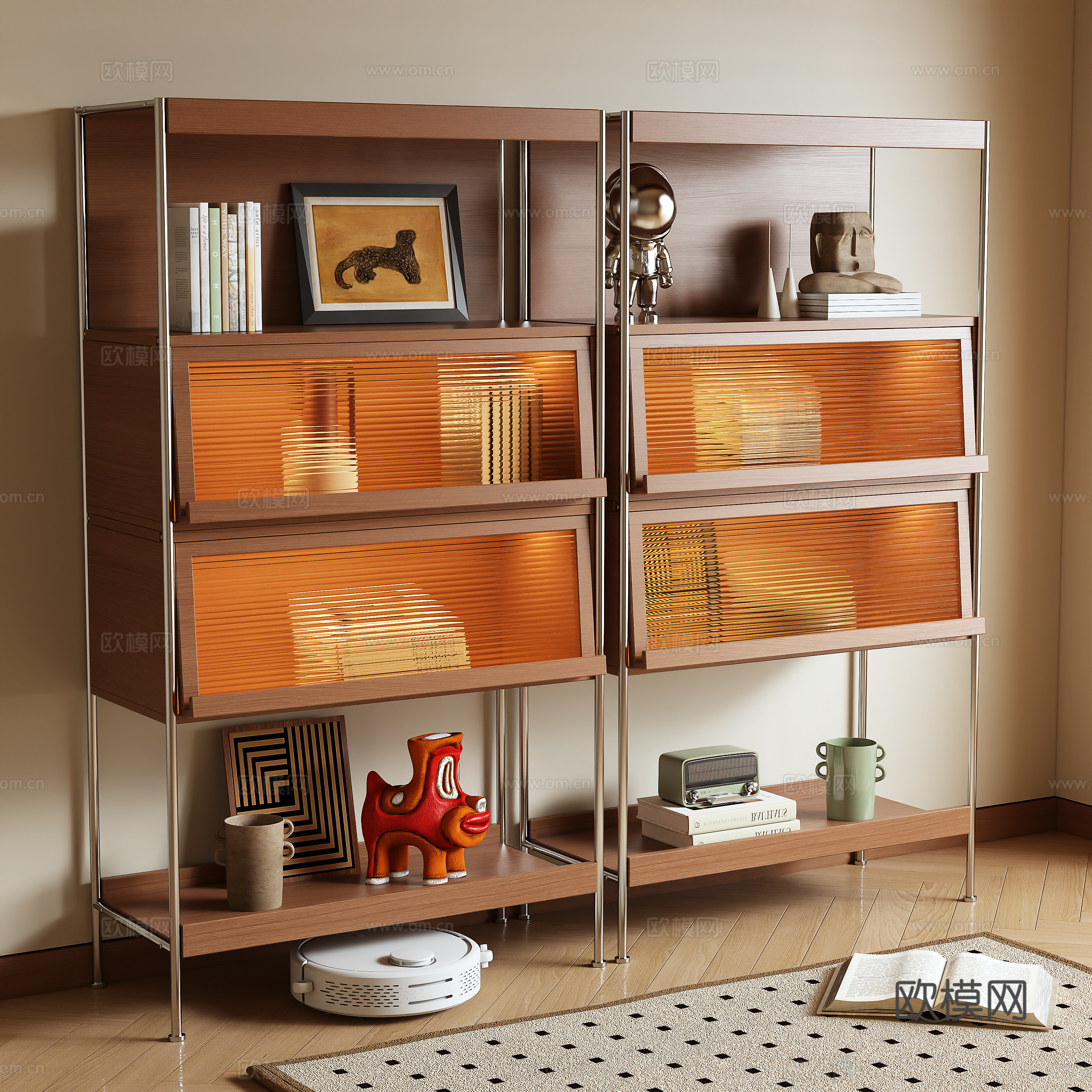 Log wind shelf bookshelf 3d model