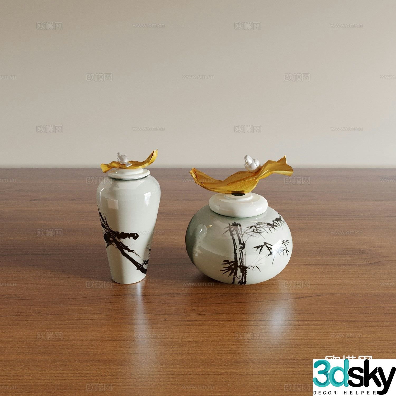 Ceramic ornaments Porcelain utensils 3d model