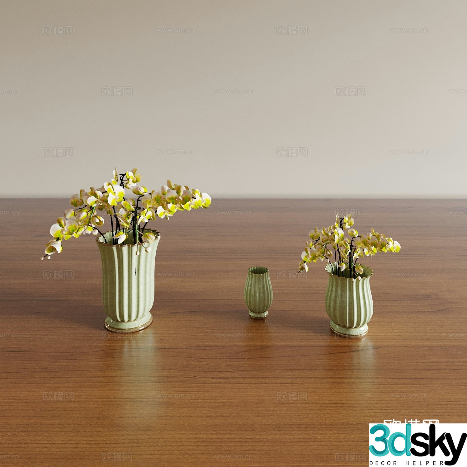 Vase Flower Art Flower Arrangement Green Plant Bonsai Pot Plant Indoor Green Plant Plant Ornament 3D Model