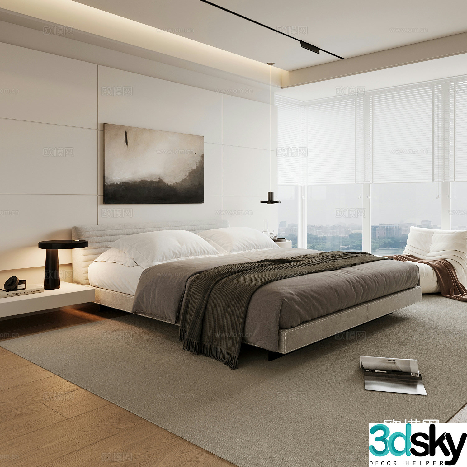 Modern home bedroom Modern bedroom Italian bedroom Simple bedroom Italian bed 3d model