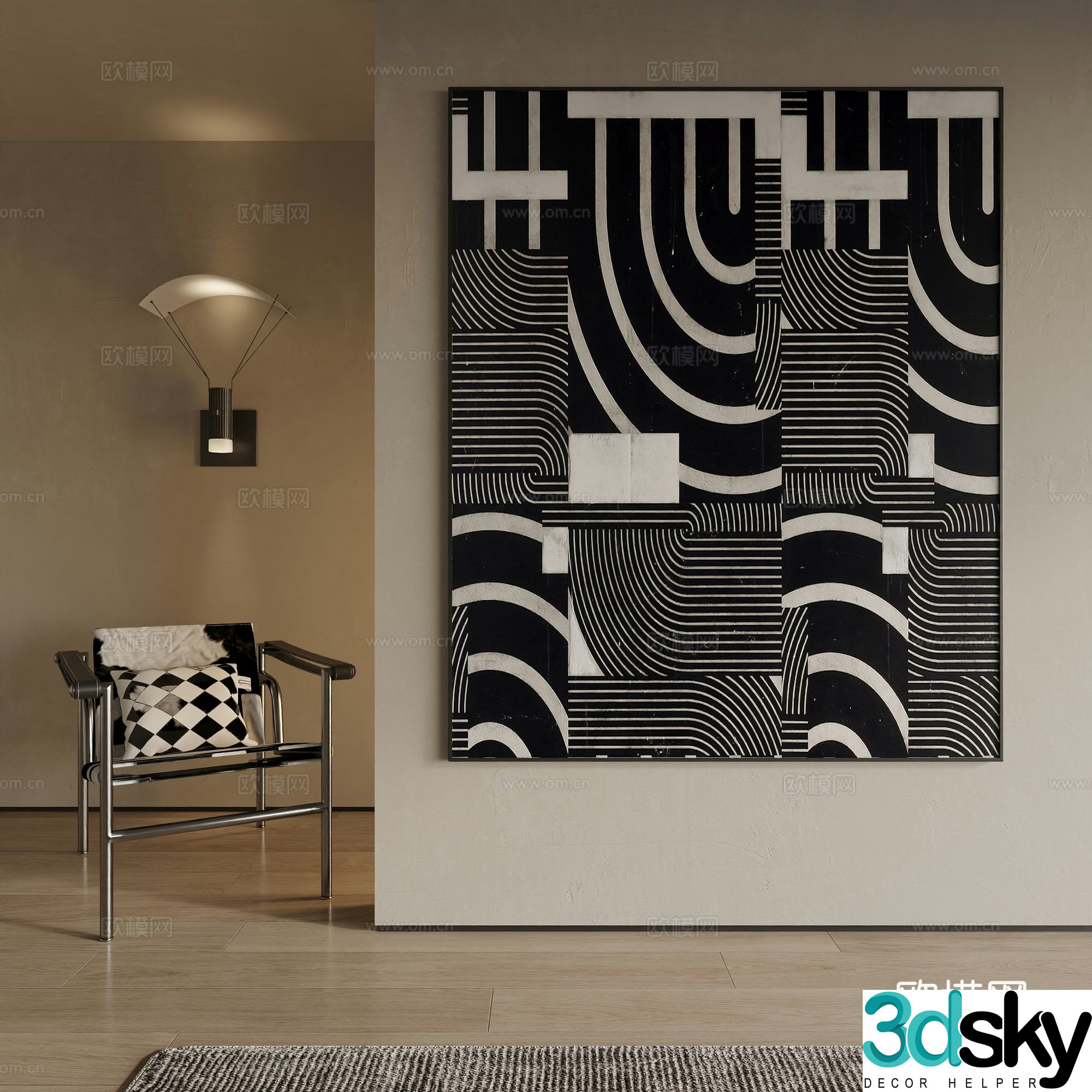 Modern decorative painting 3d model