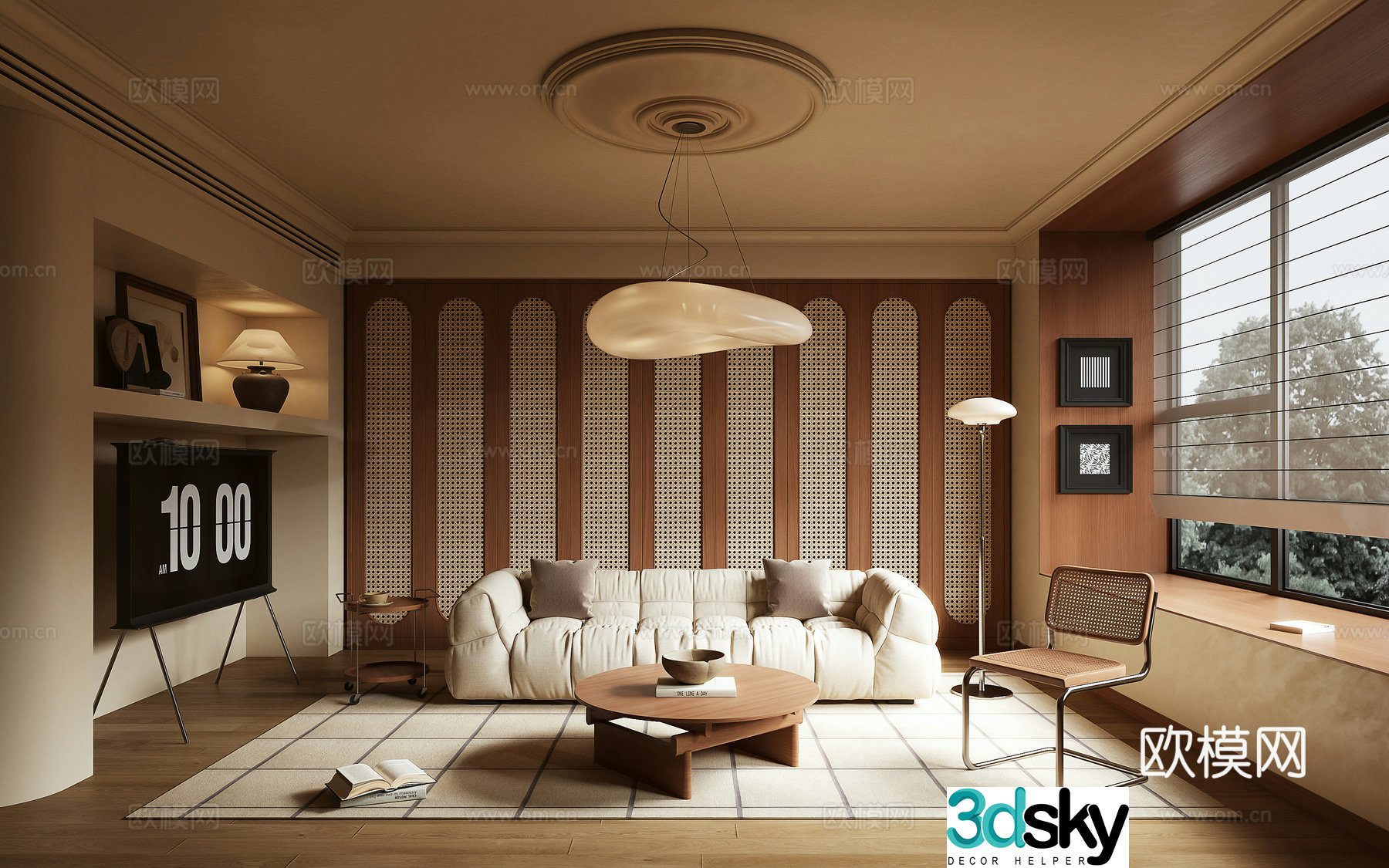 Log Wind Living Room 3D Model