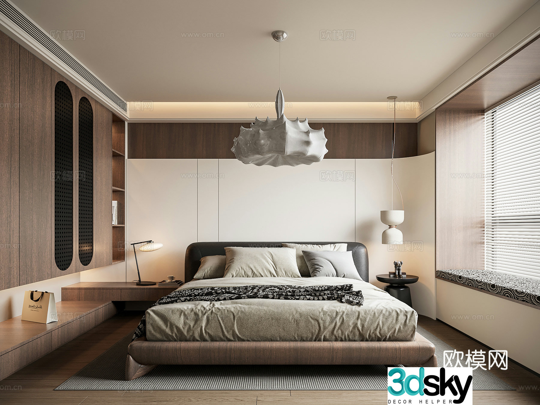 Modern medieval bedroom 3d model