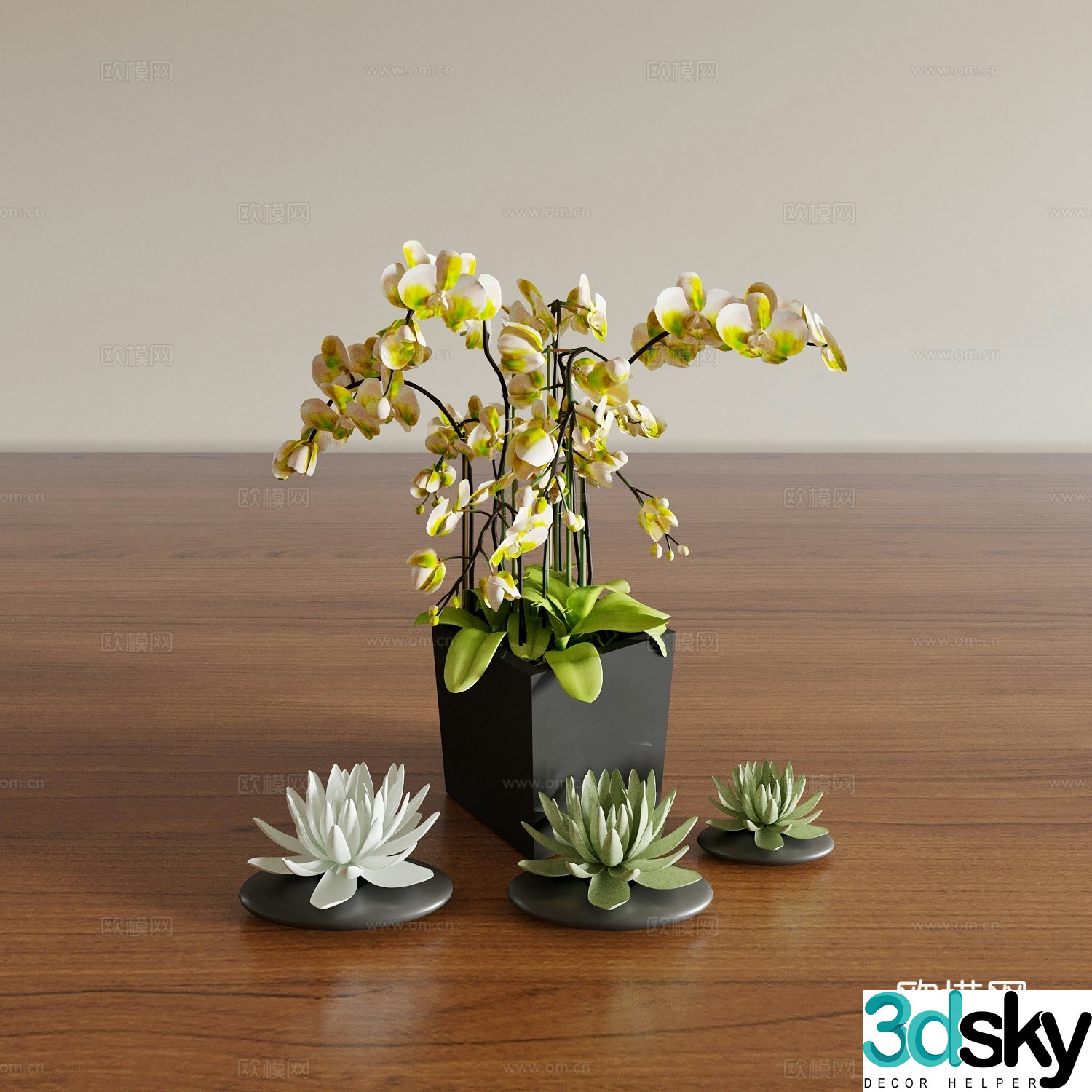 Vase Flower Art Flower Arrangement Green Plant Bonsai Pot Plant Indoor Green Plant Plant Ornament 3D Model