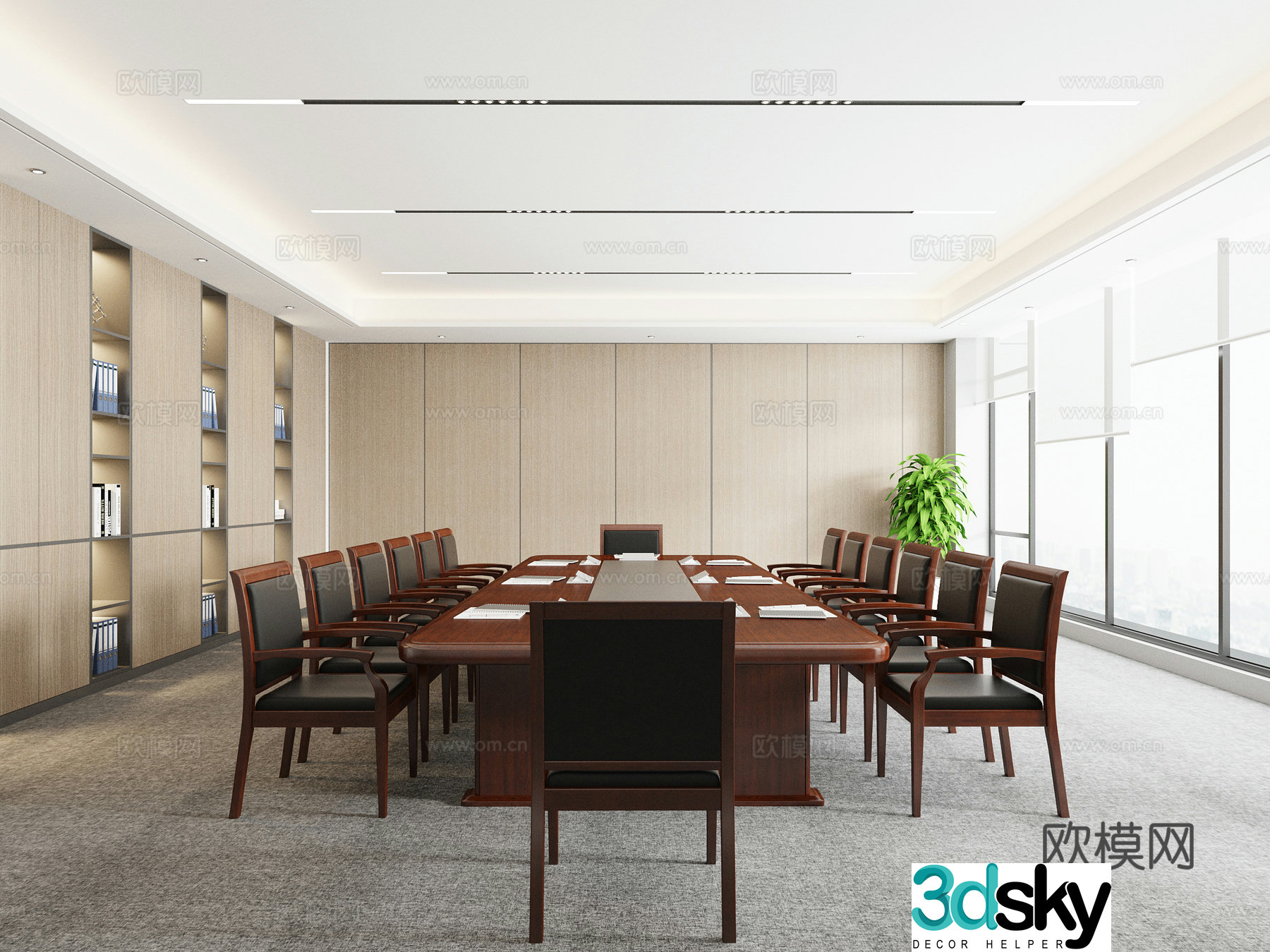 New Chinese-style conference room Government conference room Organization conference room 3D model