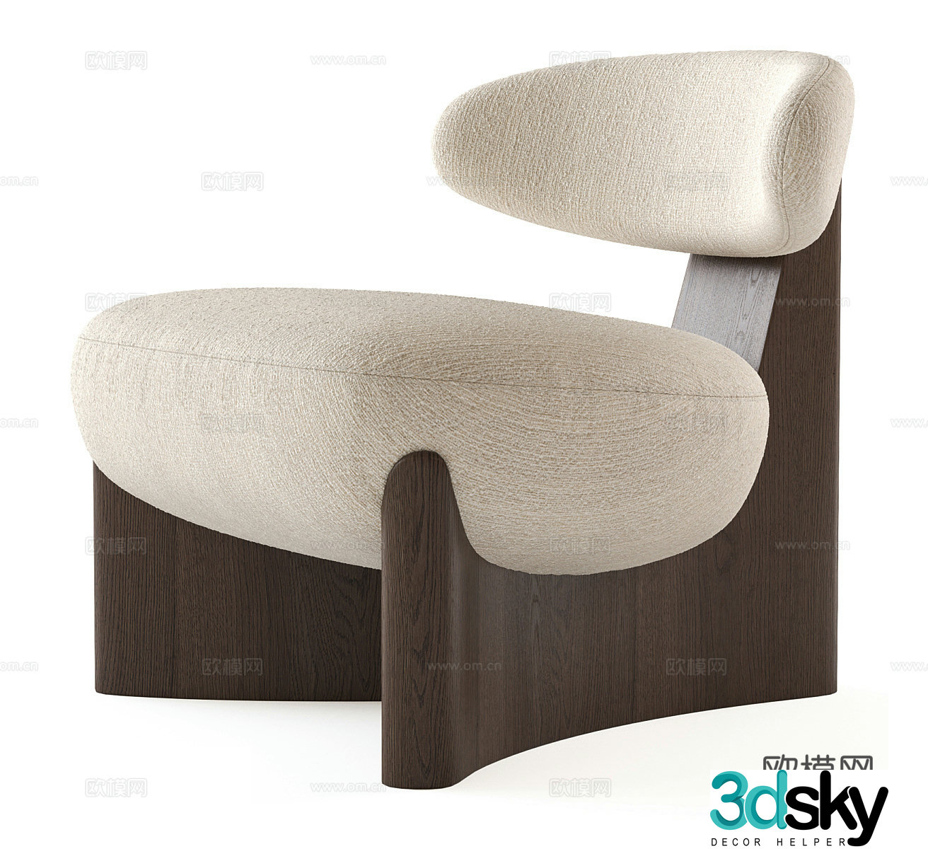 Middle-aged leisure chair Wasabi style leisure chair B&B leisure chair Fabric single chair Fabric leisure chair 3d model