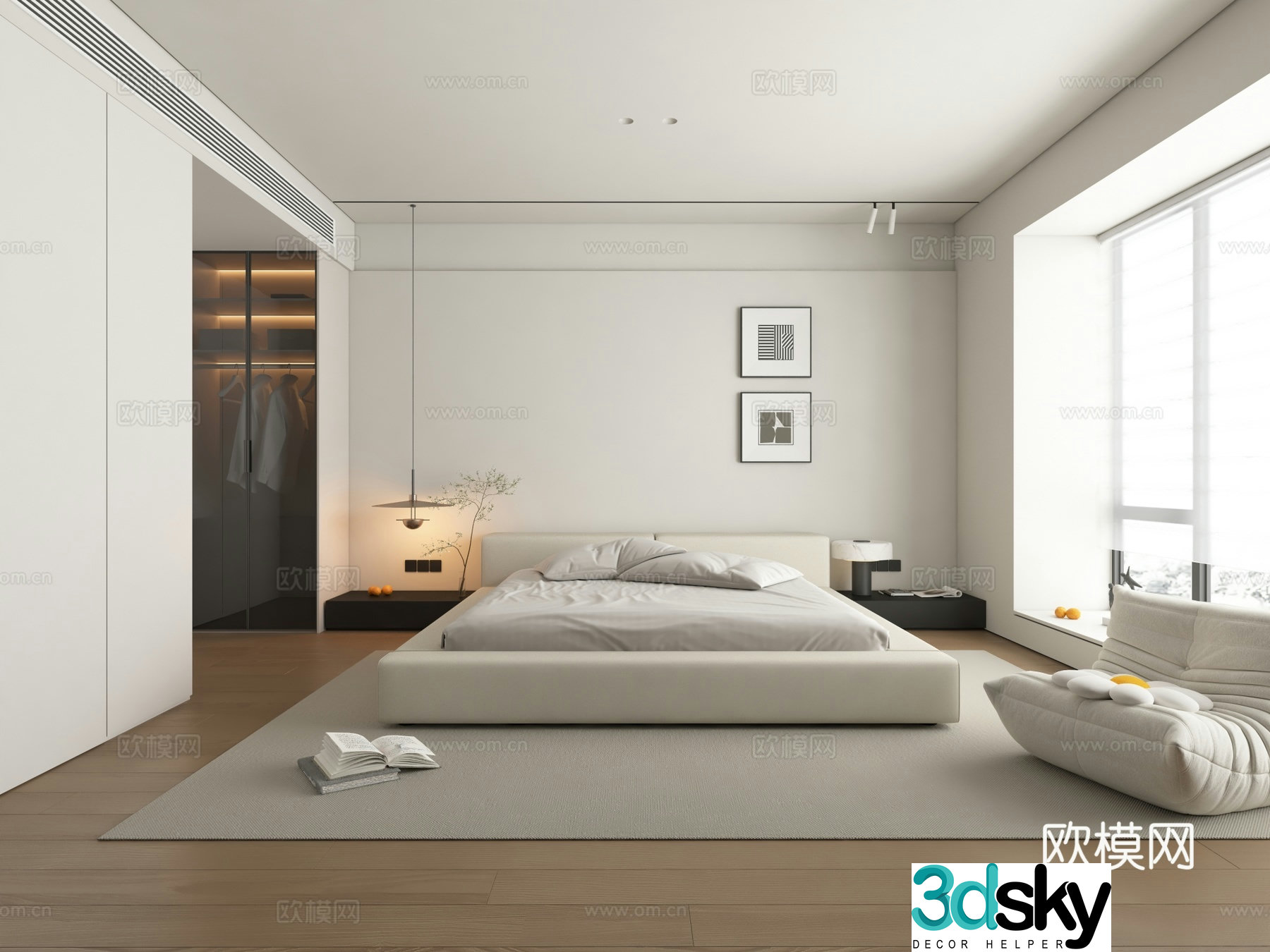 Modern style bedroom 3d model