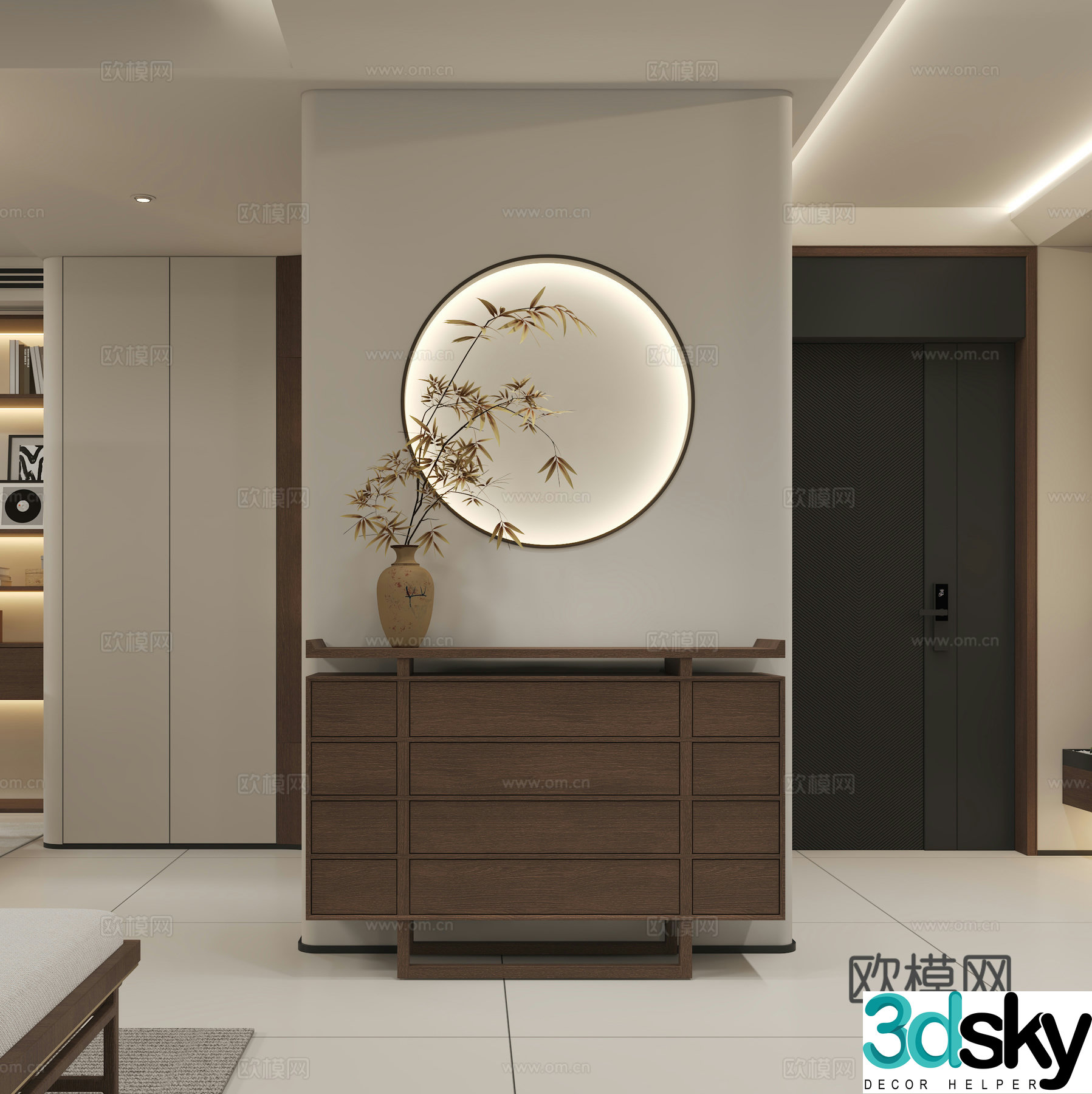 Modern new Chinese style entrance 3D model