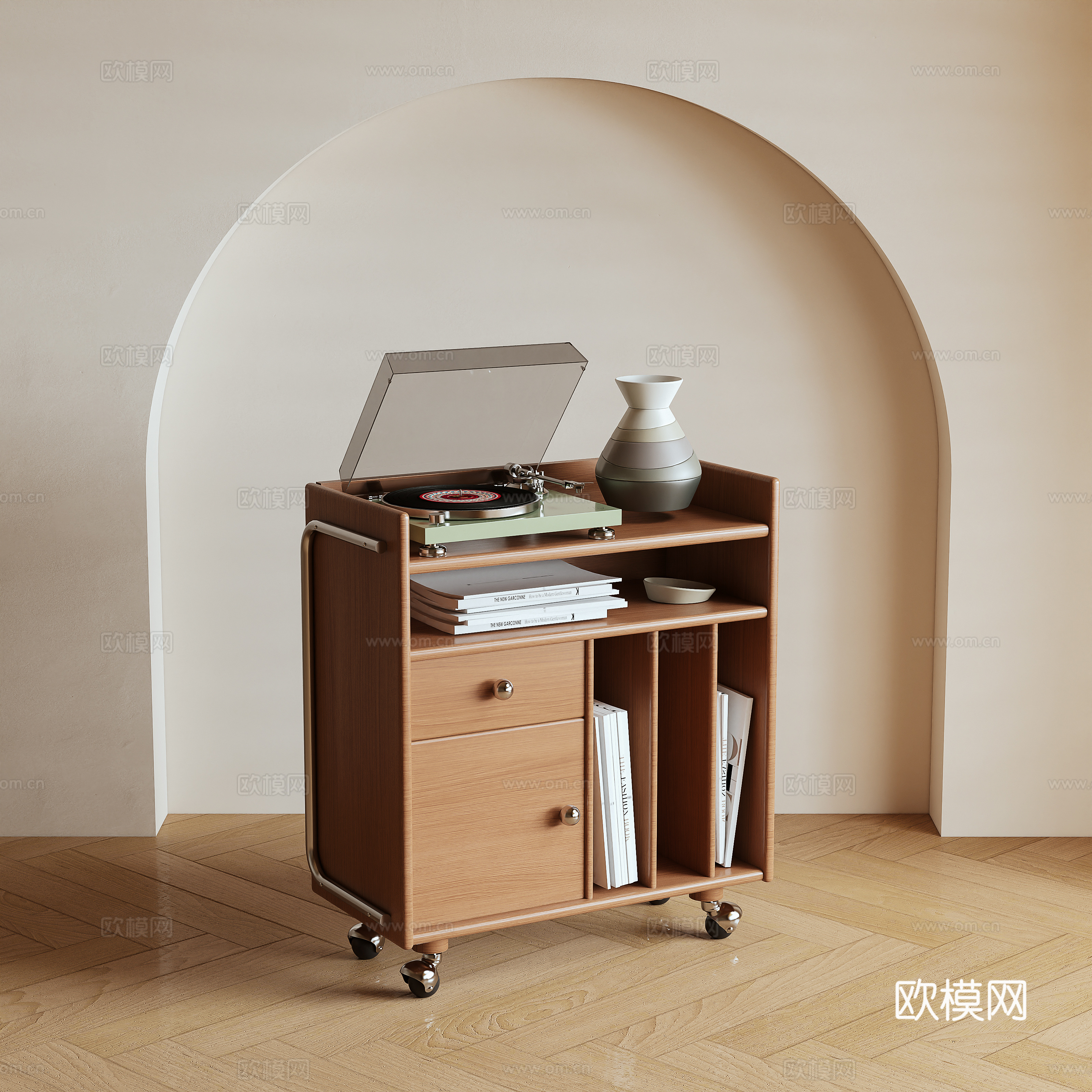 Log wind edge cabinet 3D model