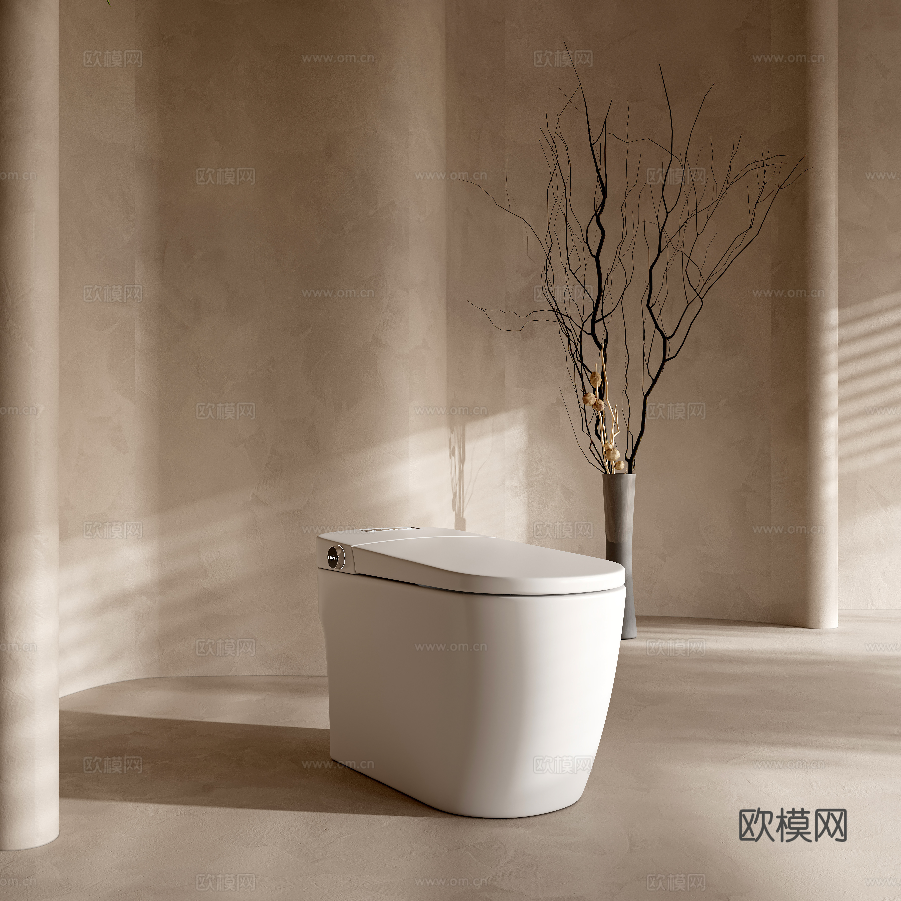 Modern smart toilet 3d model