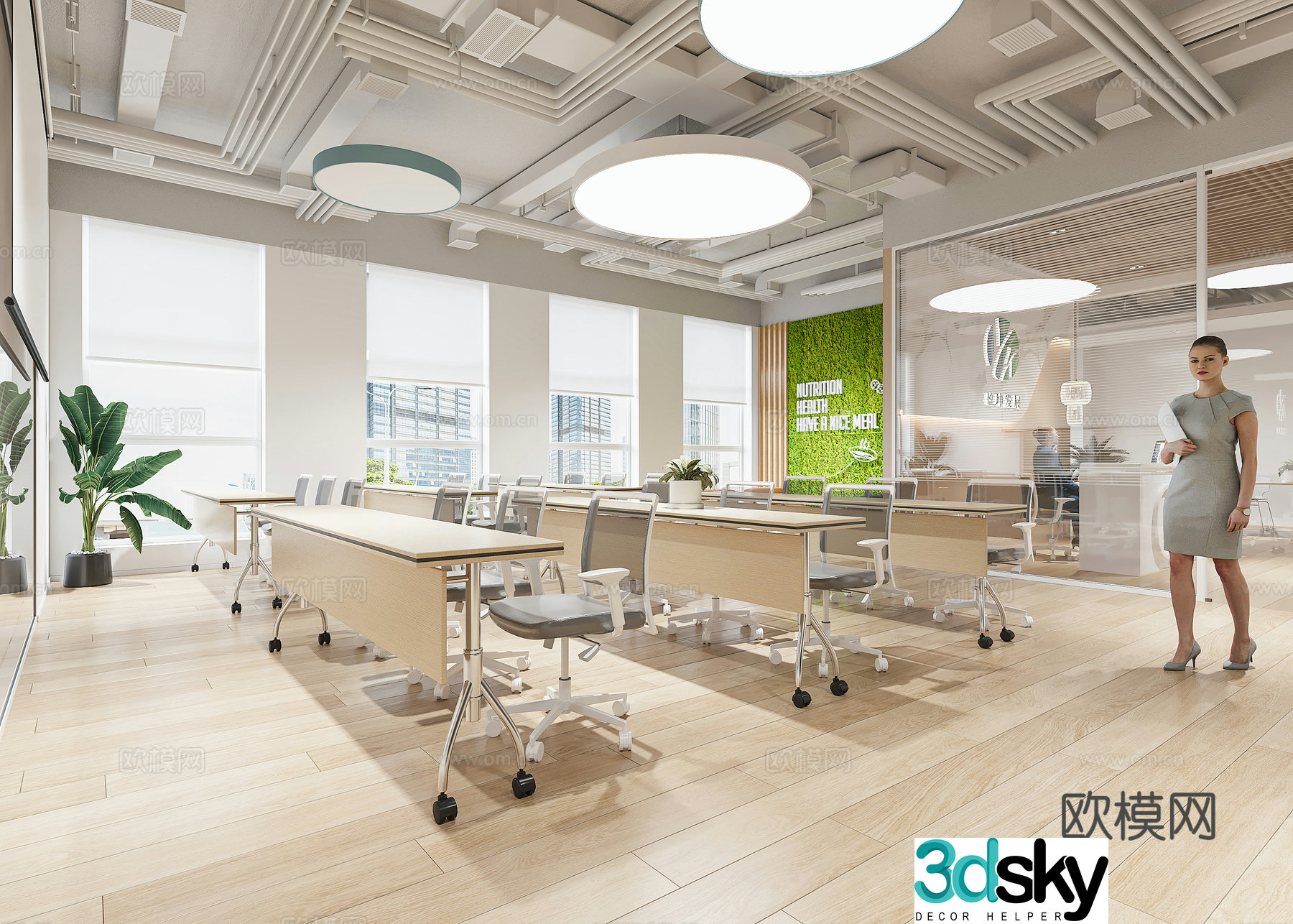 Modern office area 3d model
