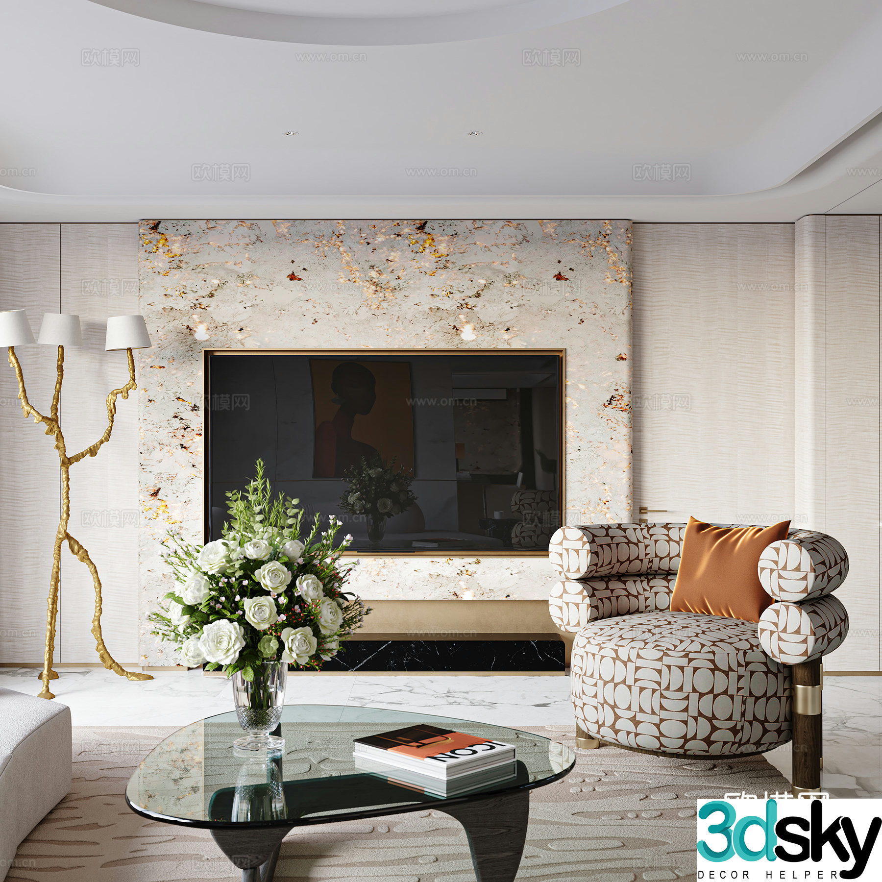 Modern living room 3d model