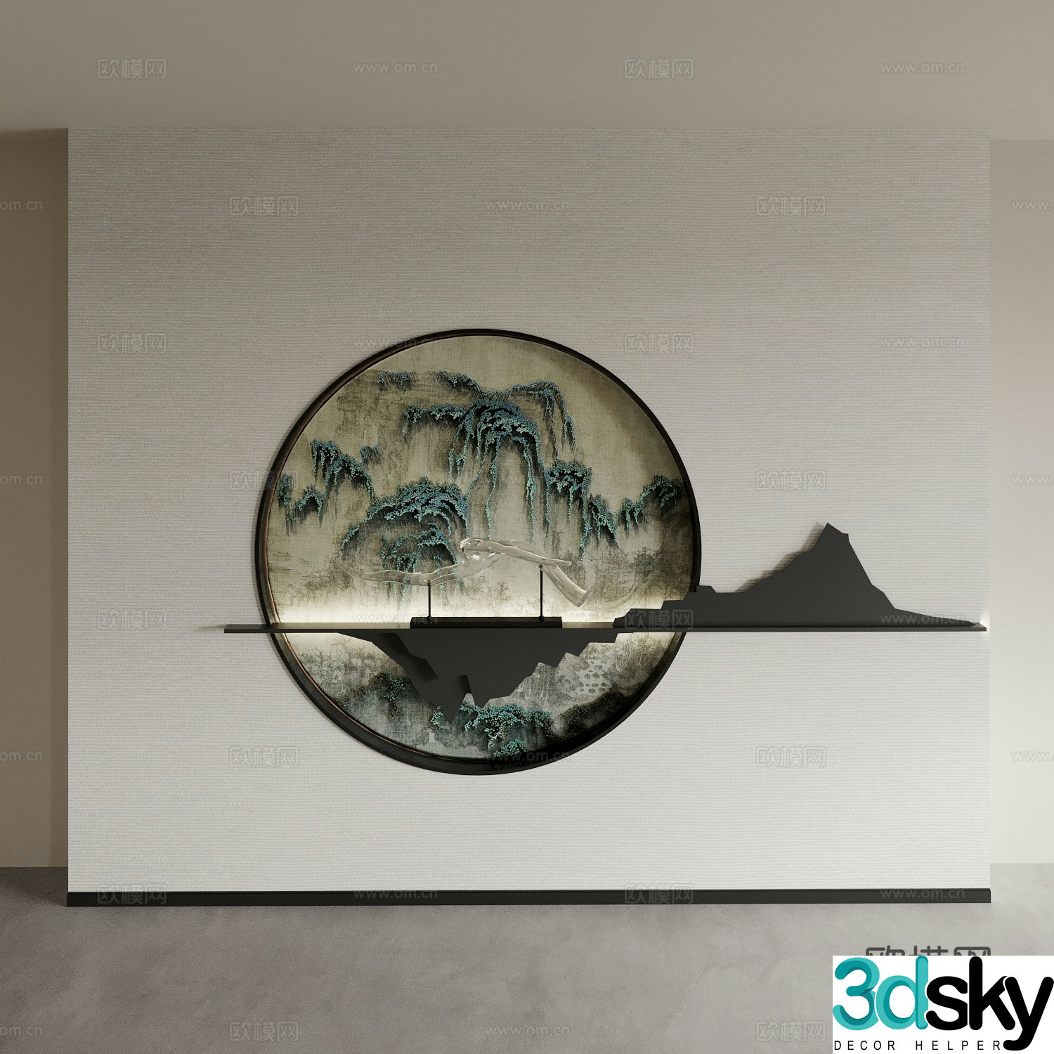 Background wall Tea room background wall Living room background wall Porch background wall 3d model