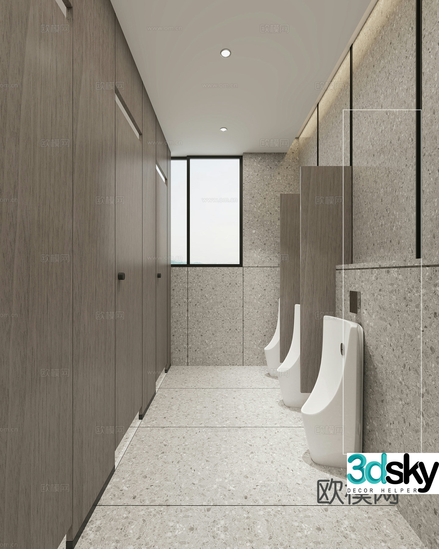 3D model of bathroom in office building