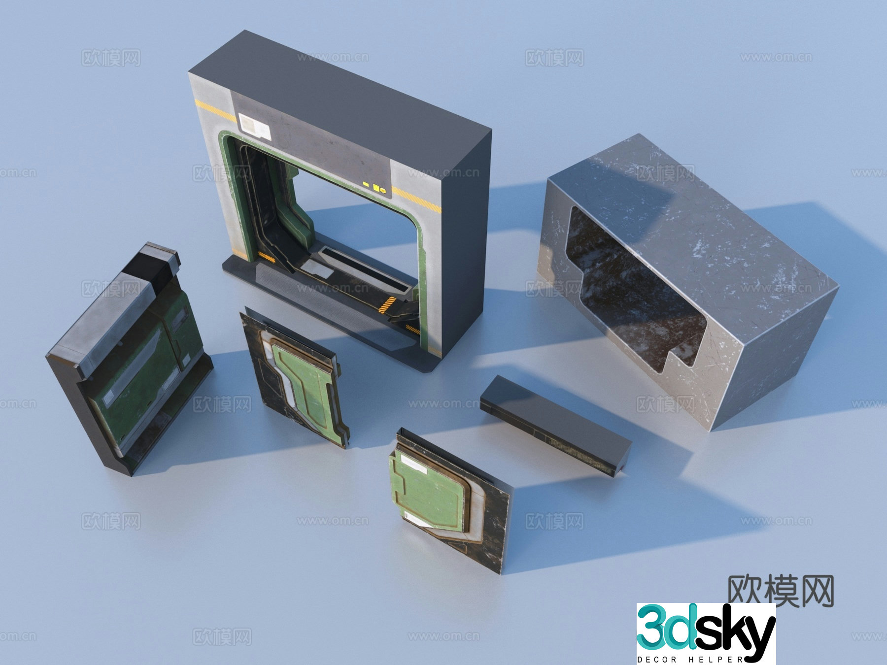 Hardware mechanical parts cabin components 3D model