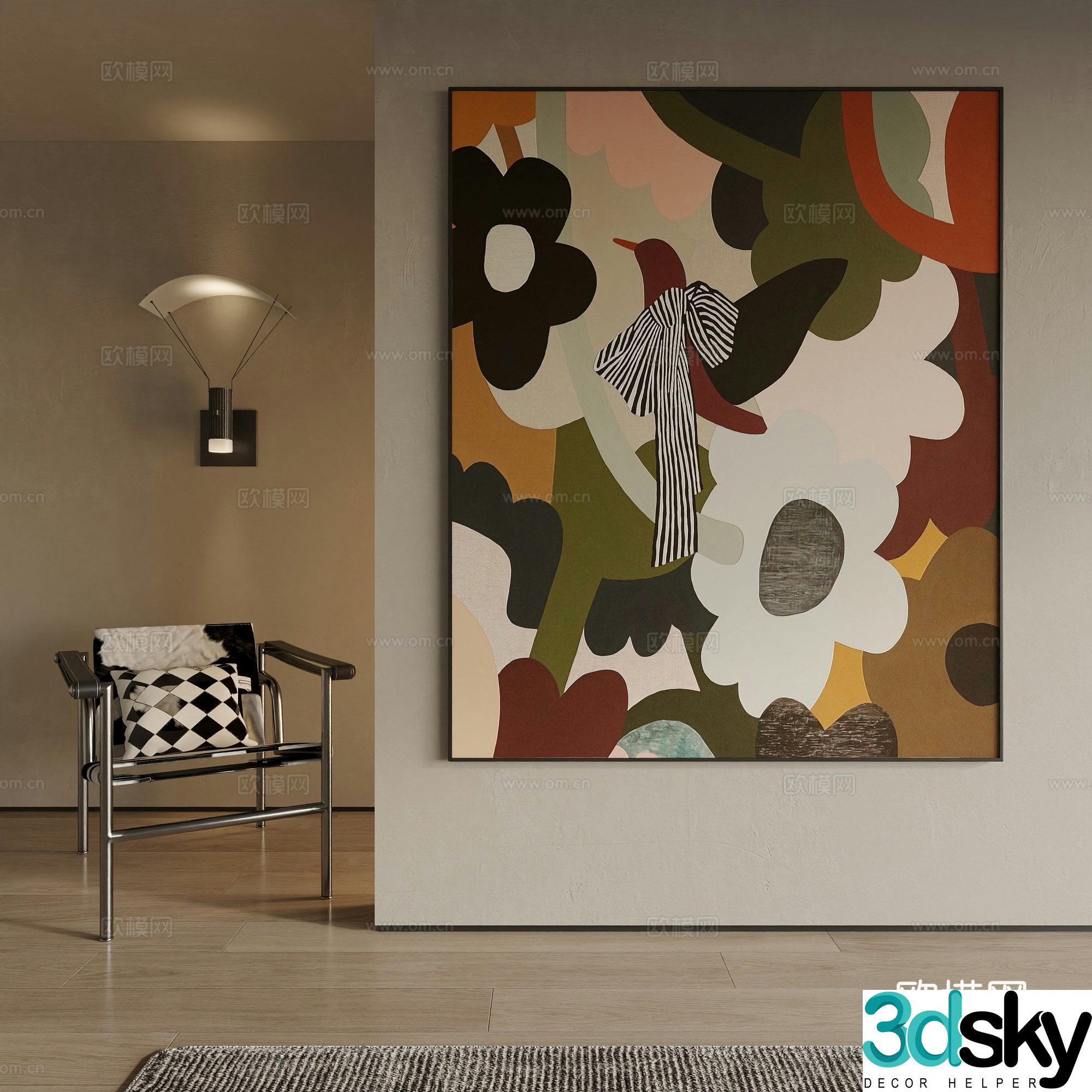 Modern decorative painting 3d model