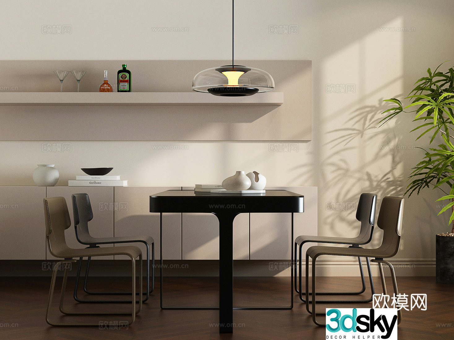 Modern Italian dining table and chair Italian dining table and chair Italian minimalist dining table and chair Modern dining table and chair 3D model