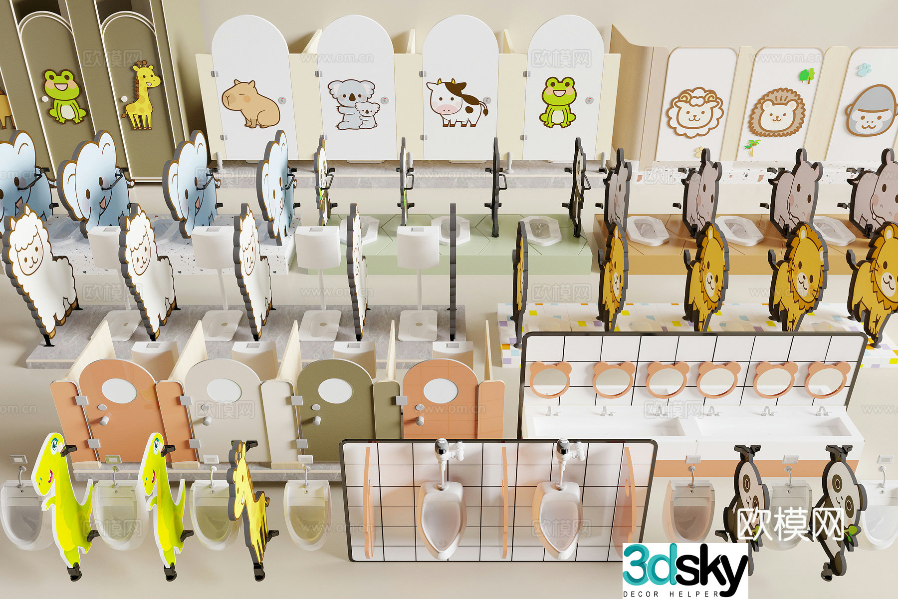 Modern children’s bathroom 3d model