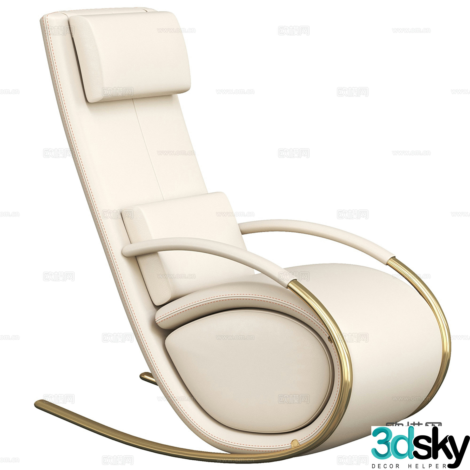 Modern leather lounge chair 3d model