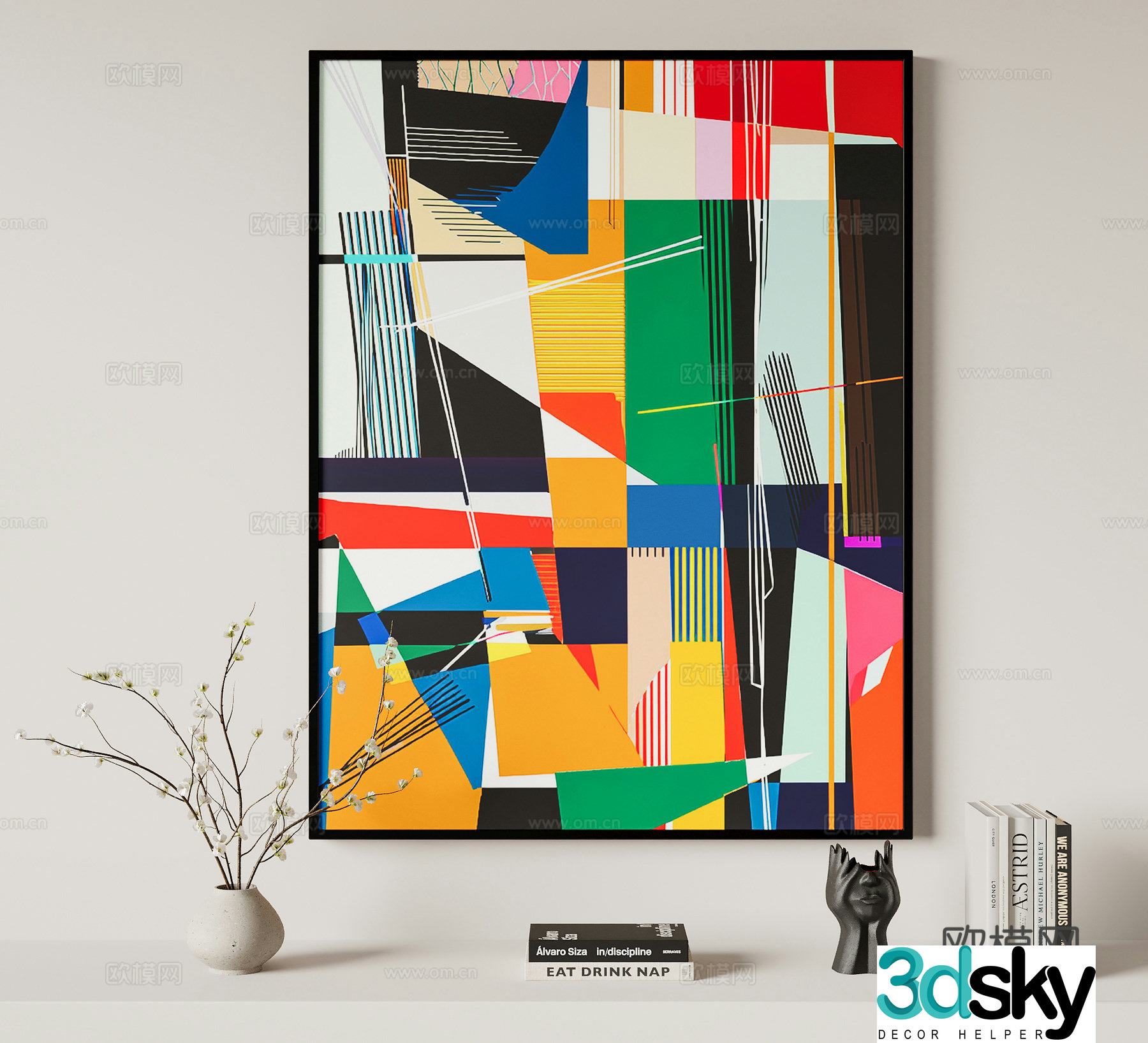 Modern decorative hanging painting 3d model