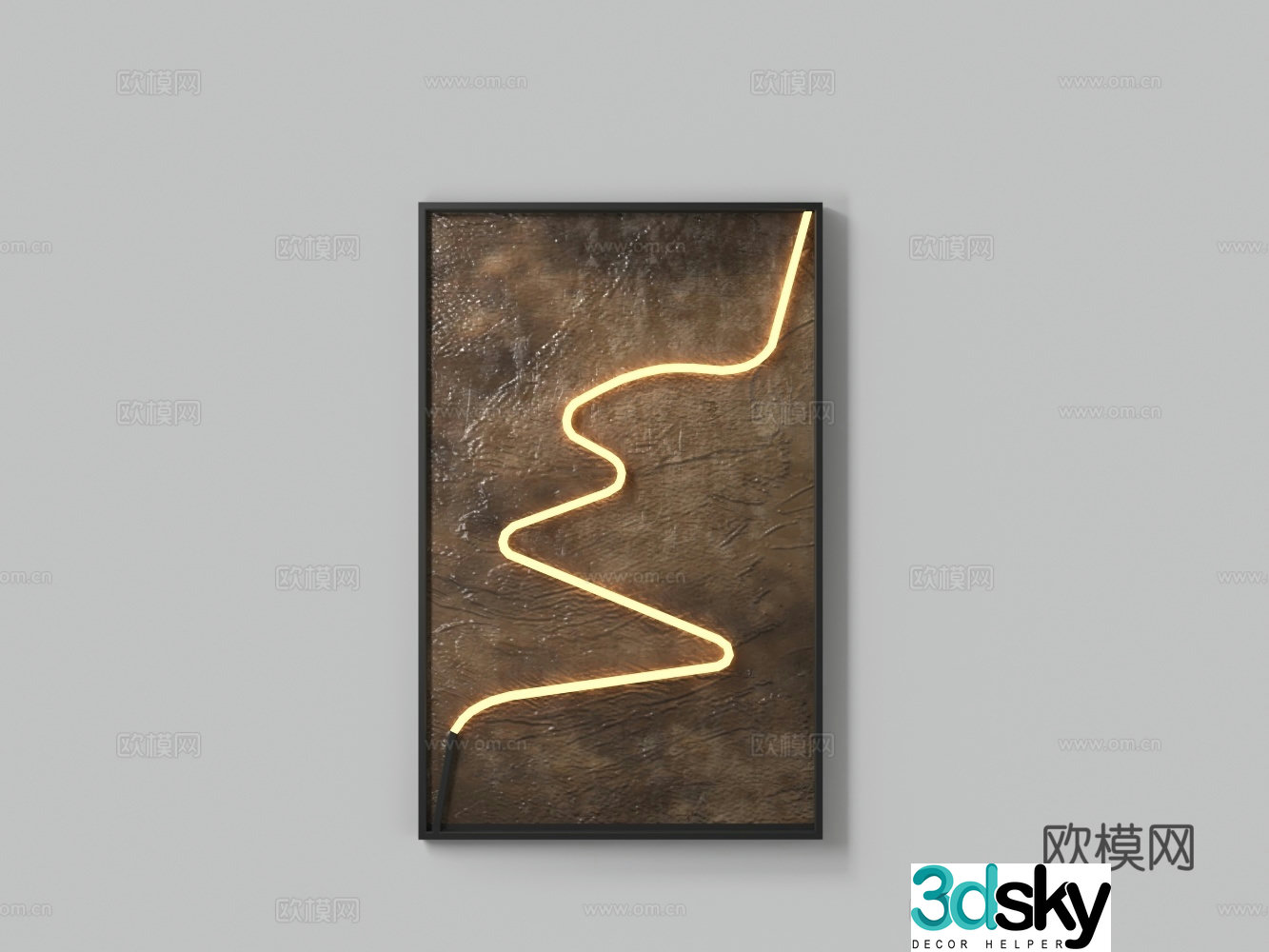 Wall paintings three-dimensional light strip paintings 3D model